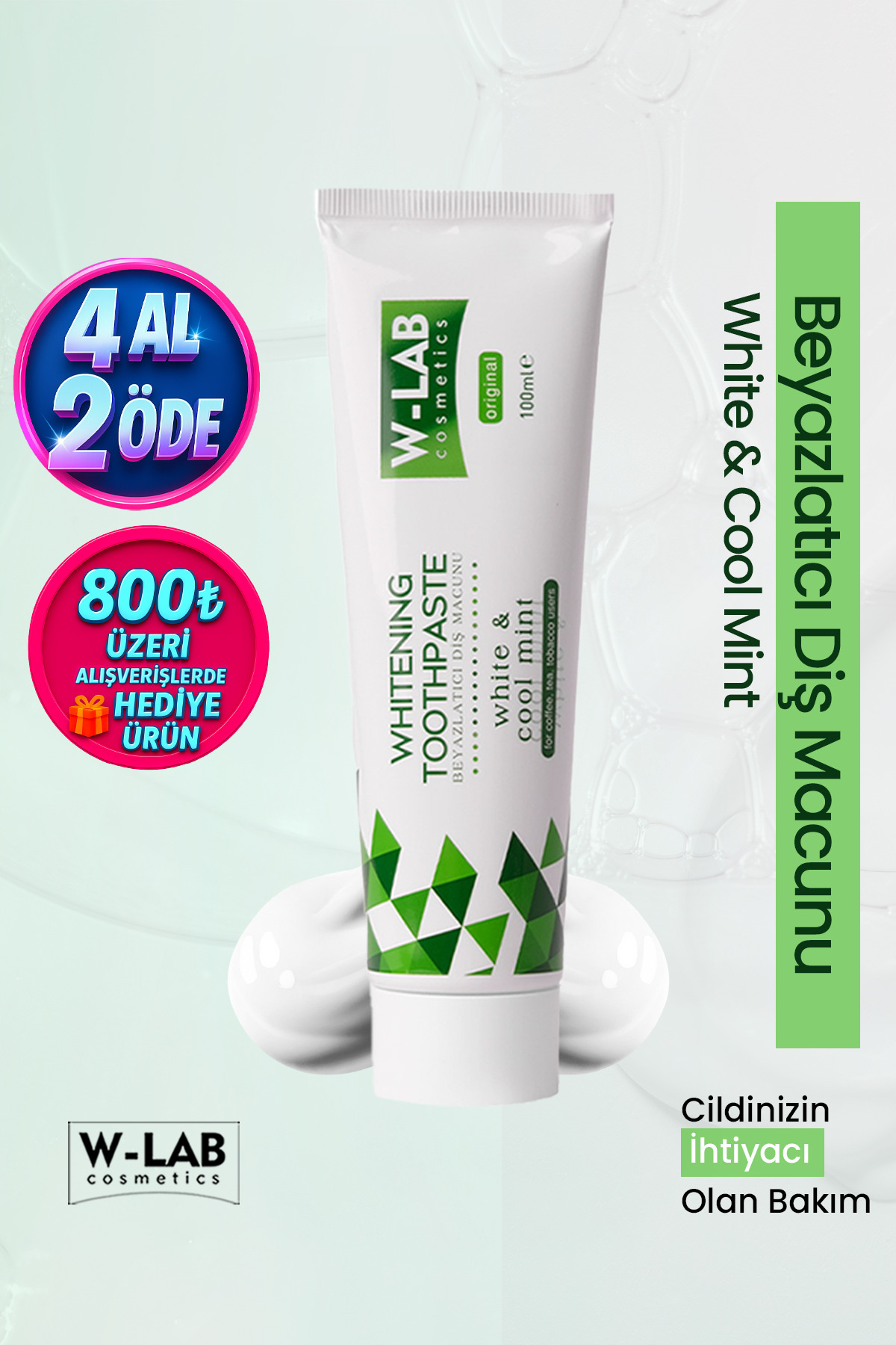 W-Lab Kozmetik Beyazlatıcı Diş Macunu 100 ml