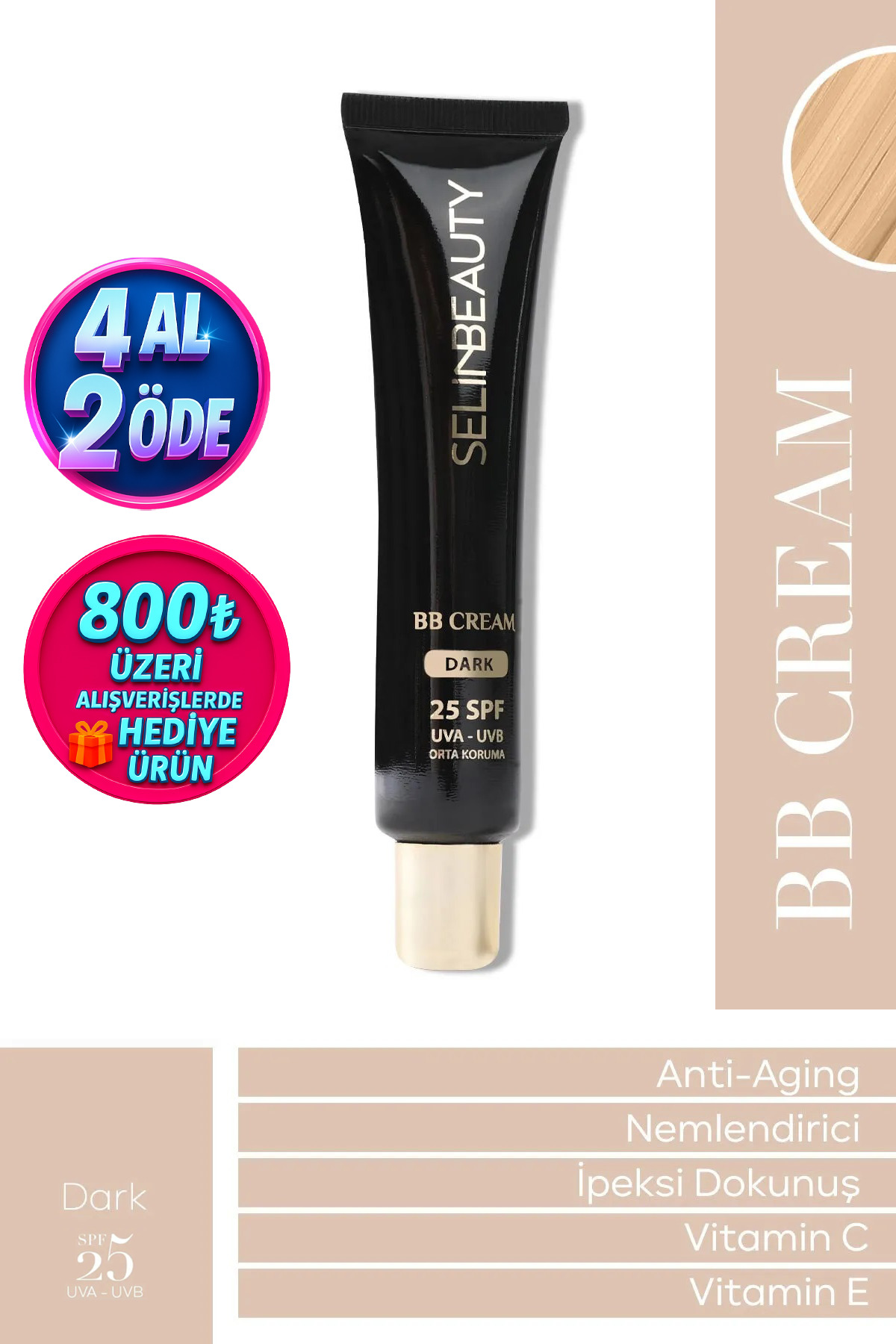 SELİNBEAUTY Bb Cream Dark Spf25 40 ml