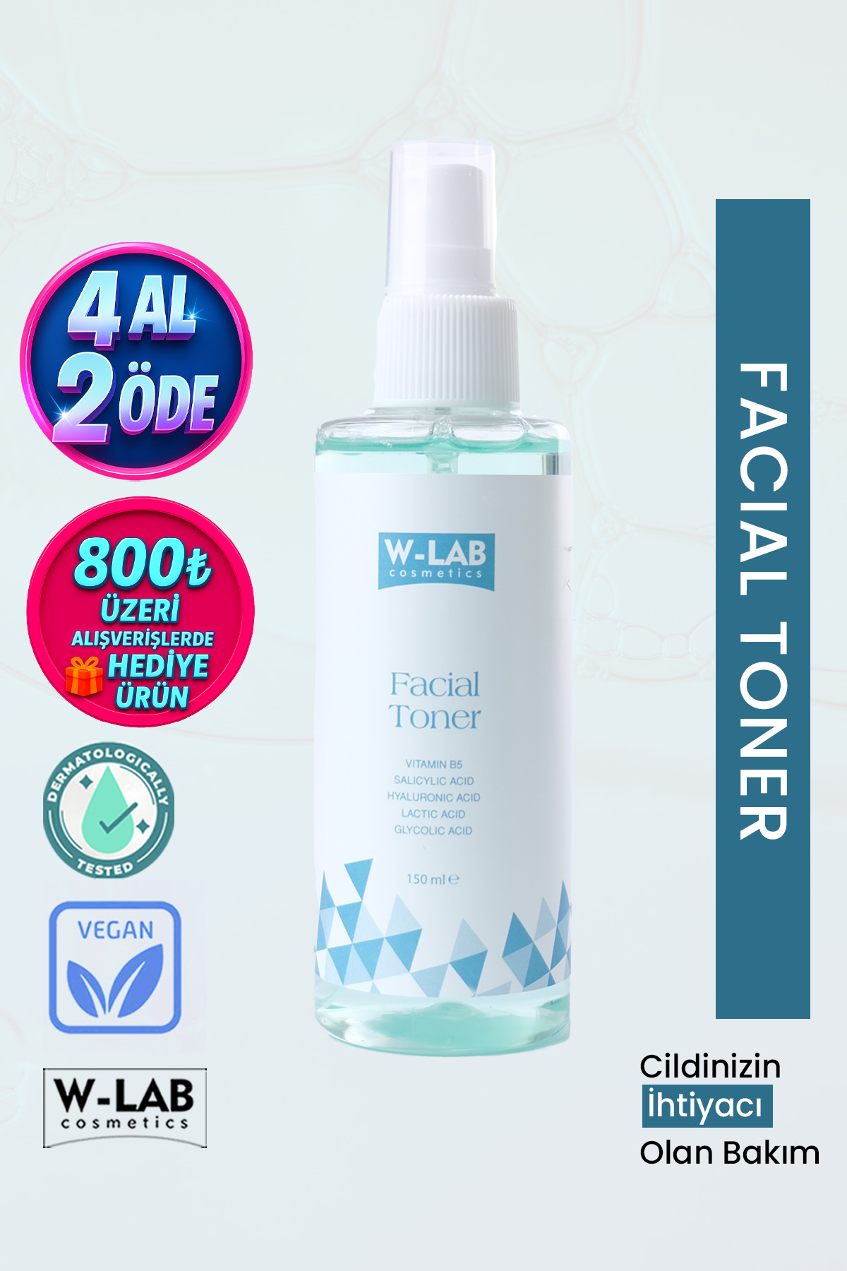 W-Lab Kozmetik Facial Toner 150 ml