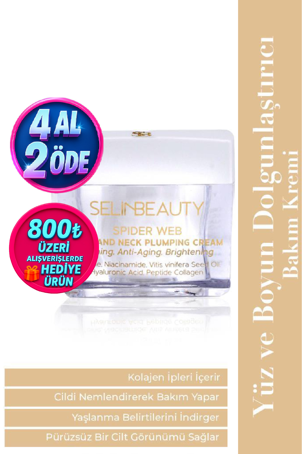 SELİNBEAUTY Örümcek Ağı Yüz Ve Boyun Dolgunlaştırıcı Bakım Kremi 50 ml