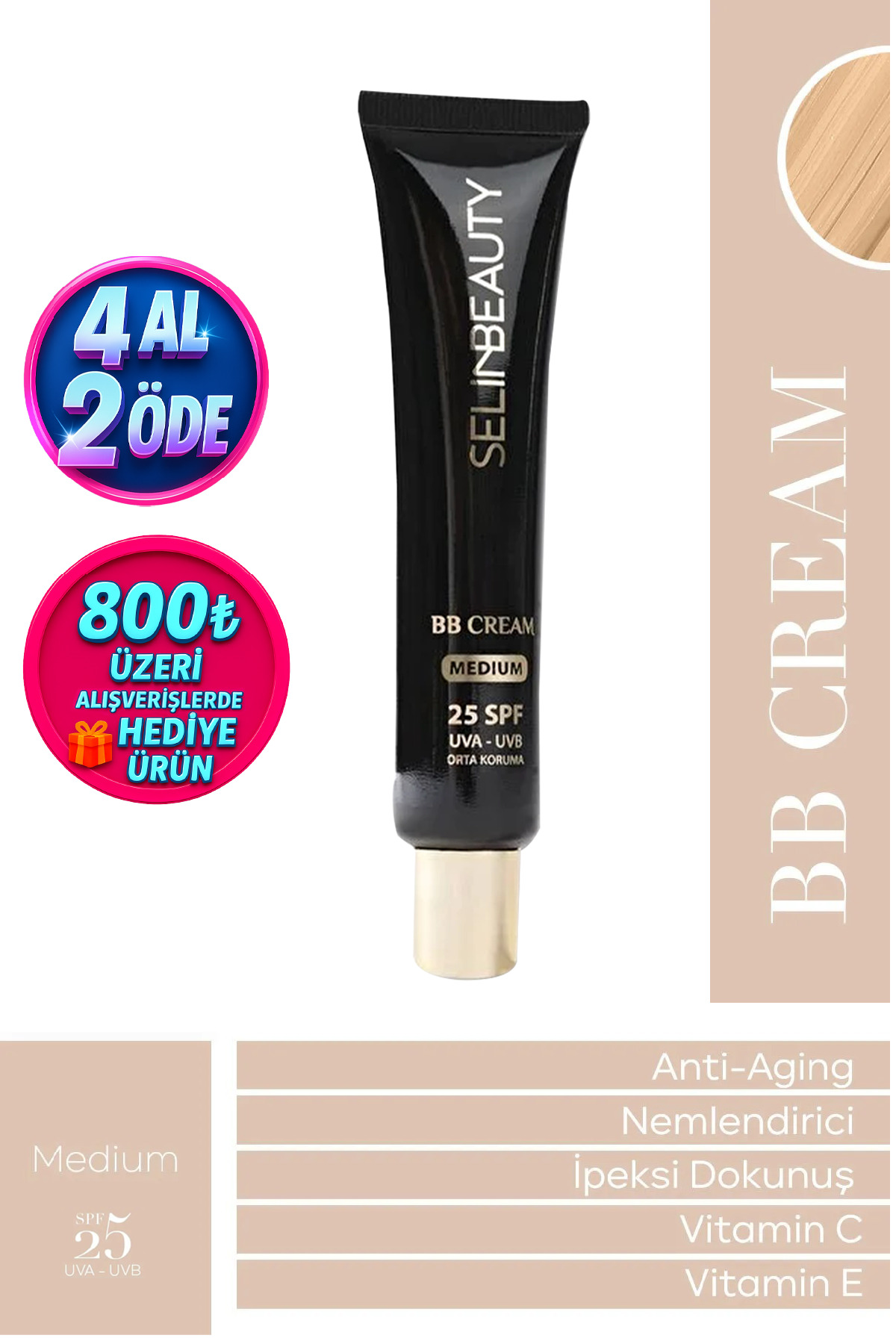 SELİNBEAUTY BB Cream Medium SPF25 40 ML