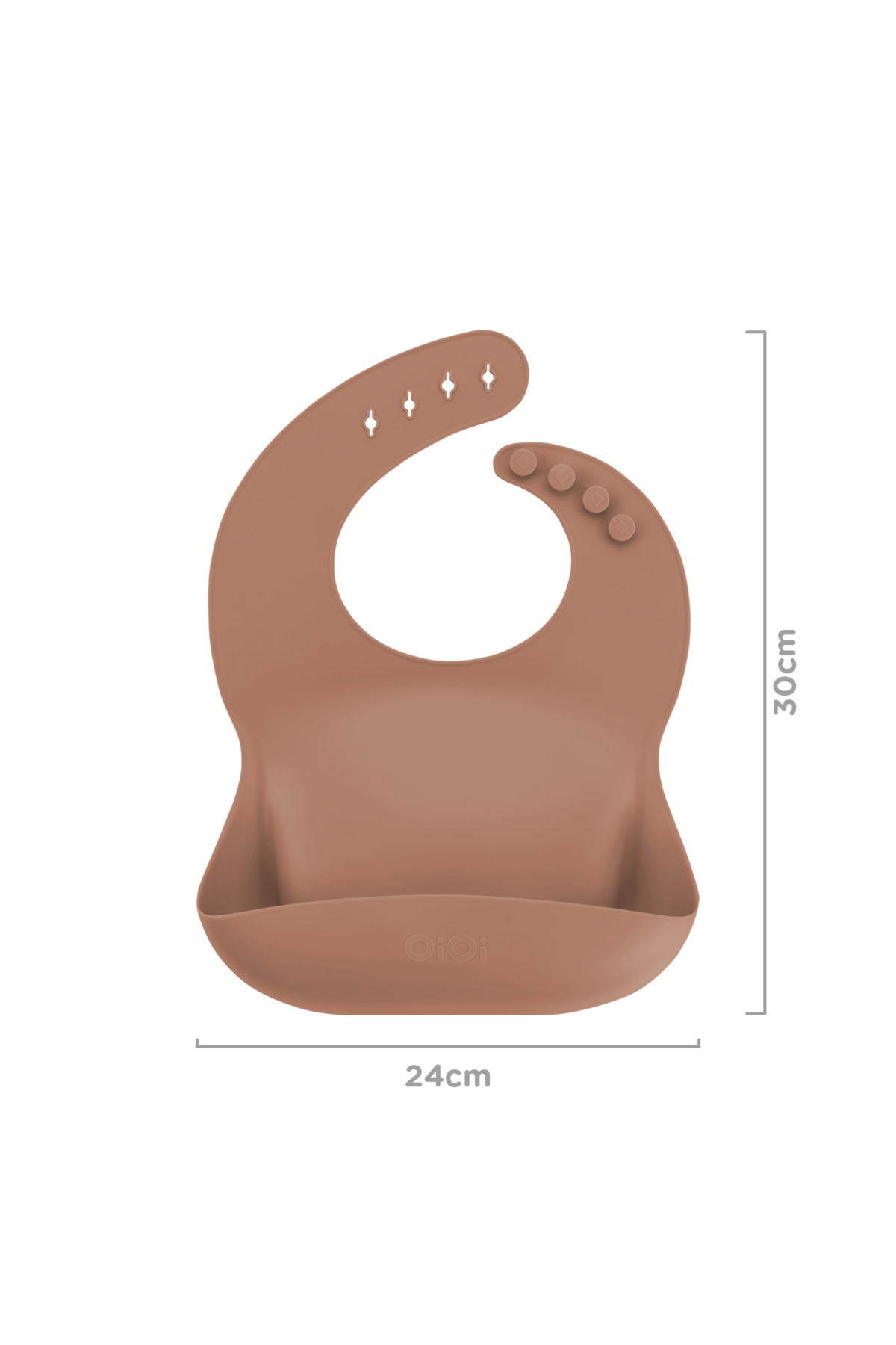 OiOi Basic Silikon Mama Önlüğü Woody Brown fotoğrafı 2 (önizleme)