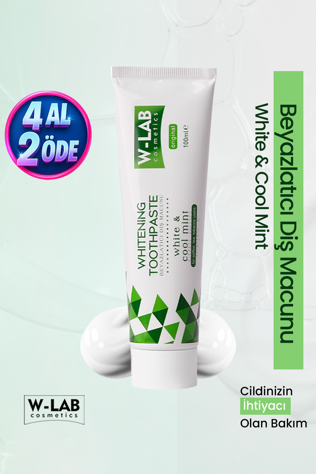 W-Lab Kozmetik Beyazlatıcı Diş Macunu 100 ml
