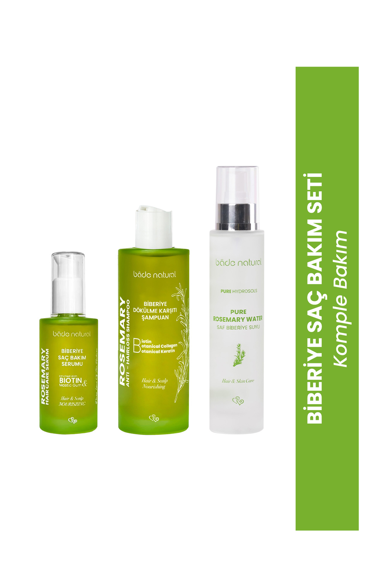 Bade Natural Biberiye Dökülme Karşıtı ve Güçlendirici Komple Saç Bakım Seti