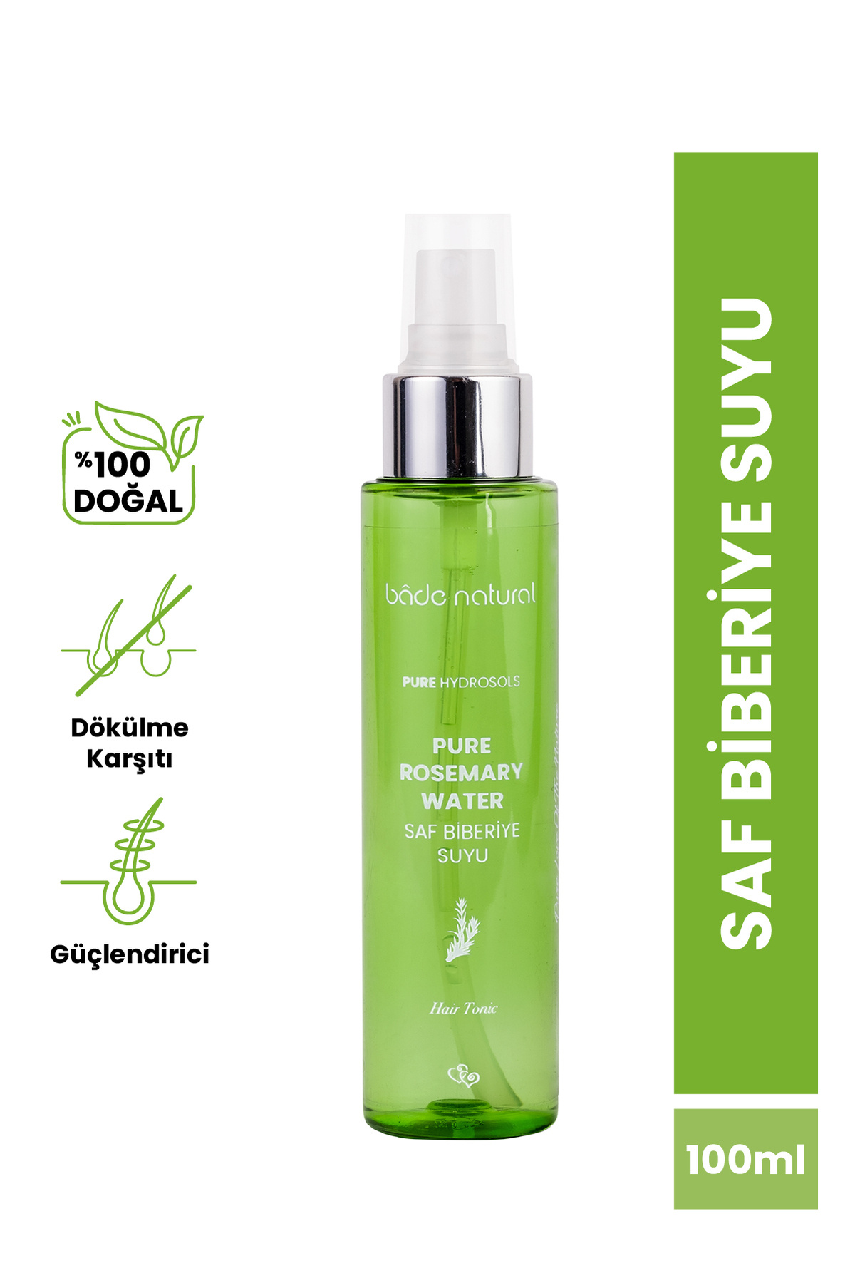 Bade Natural Biberiye Suyu Dökülme Karşıtı Saç Uzamasını Destekleyici Saç Toniği %100 Doğal 100 ml — BN.0392
