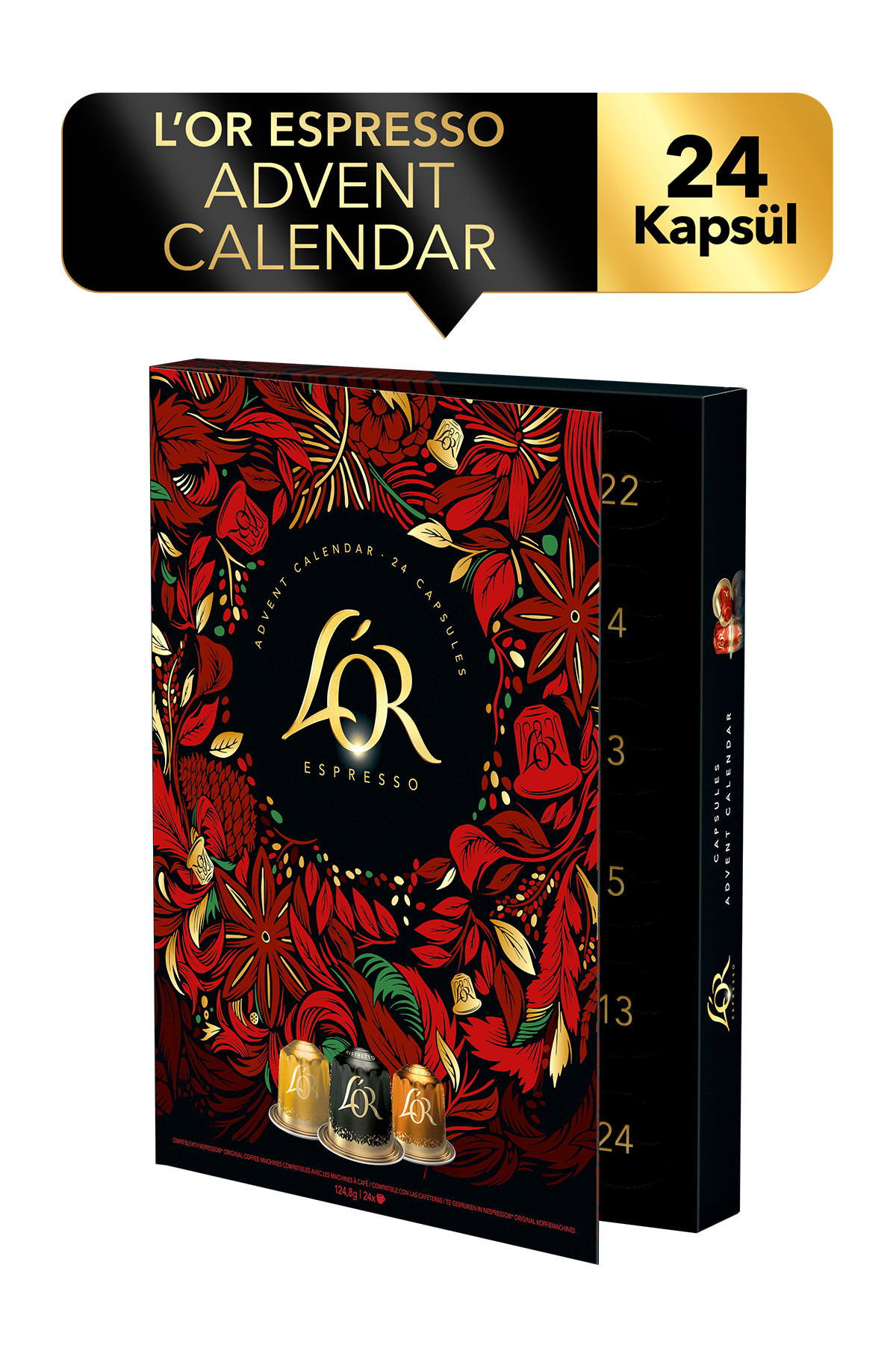 L'OR Advent Calendar Nespresso Uyumlu Alüminyum Kapsül Kahve 24 Adet