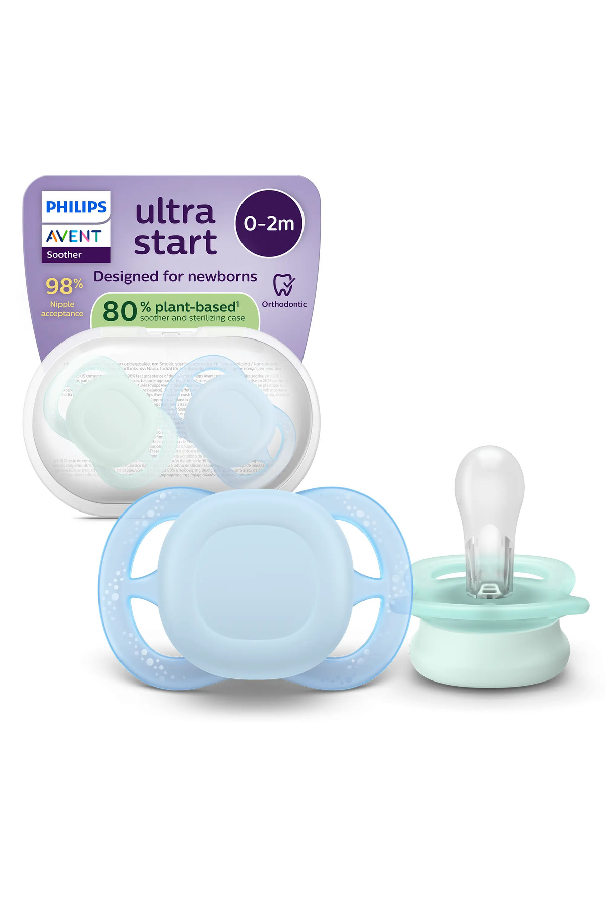 Philips Avent Zestaw 2 suzete Philips Avent Ultra Start SCF075/12, ortodoncja...