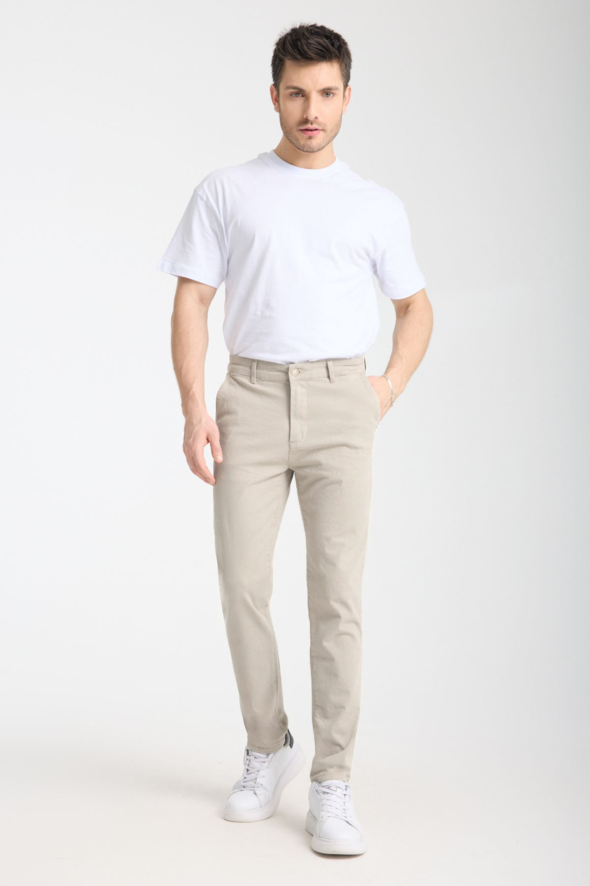  Trendyolmilla Man Ta? Slim Fit Basic Chino Esnek Gabardin Pantolon