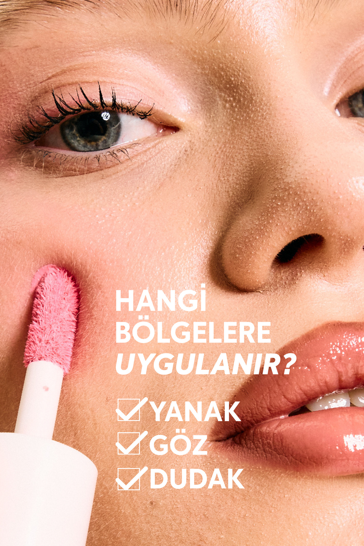 رژگونه، رژ لب، سایه چشم، رنگ براق، صورتی کمرنگ، آرایش مرطوب کننده | صورتی پاستلی، اسید هیالورونیک، پپتید — CC501 (Image) — تصویر 5 از 9