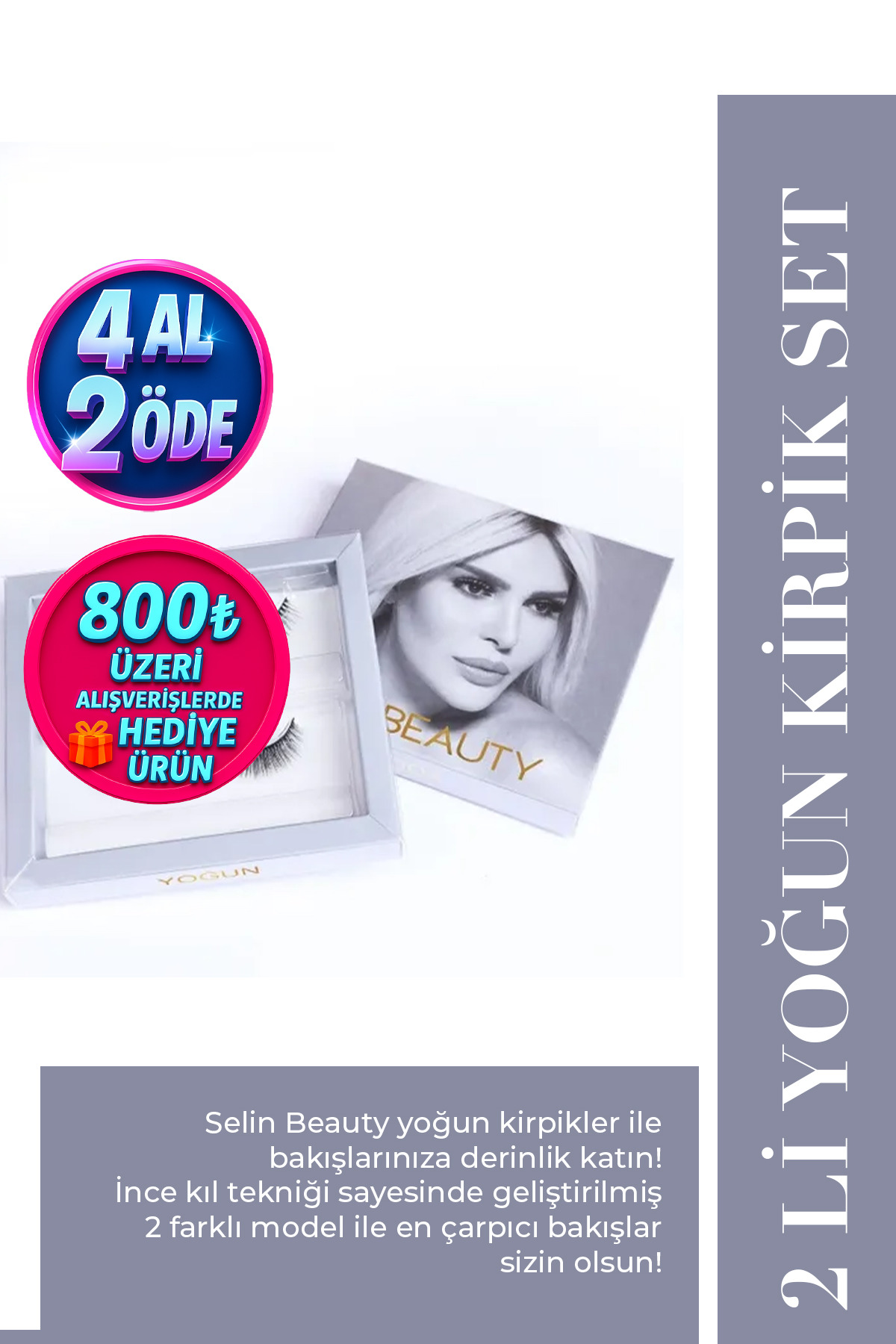 SELİNBEAUTY 2 Li Yoğun Kirpik Set