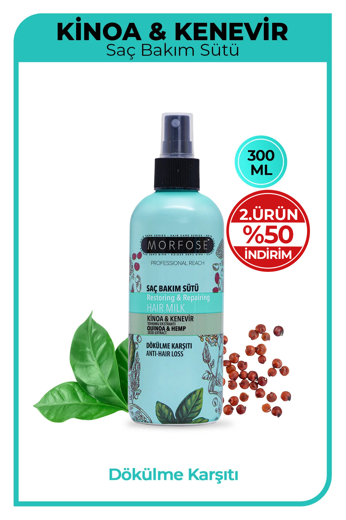 Morfose Kinoa Saç Sütü 300 ml - Dökülme Karşıtı