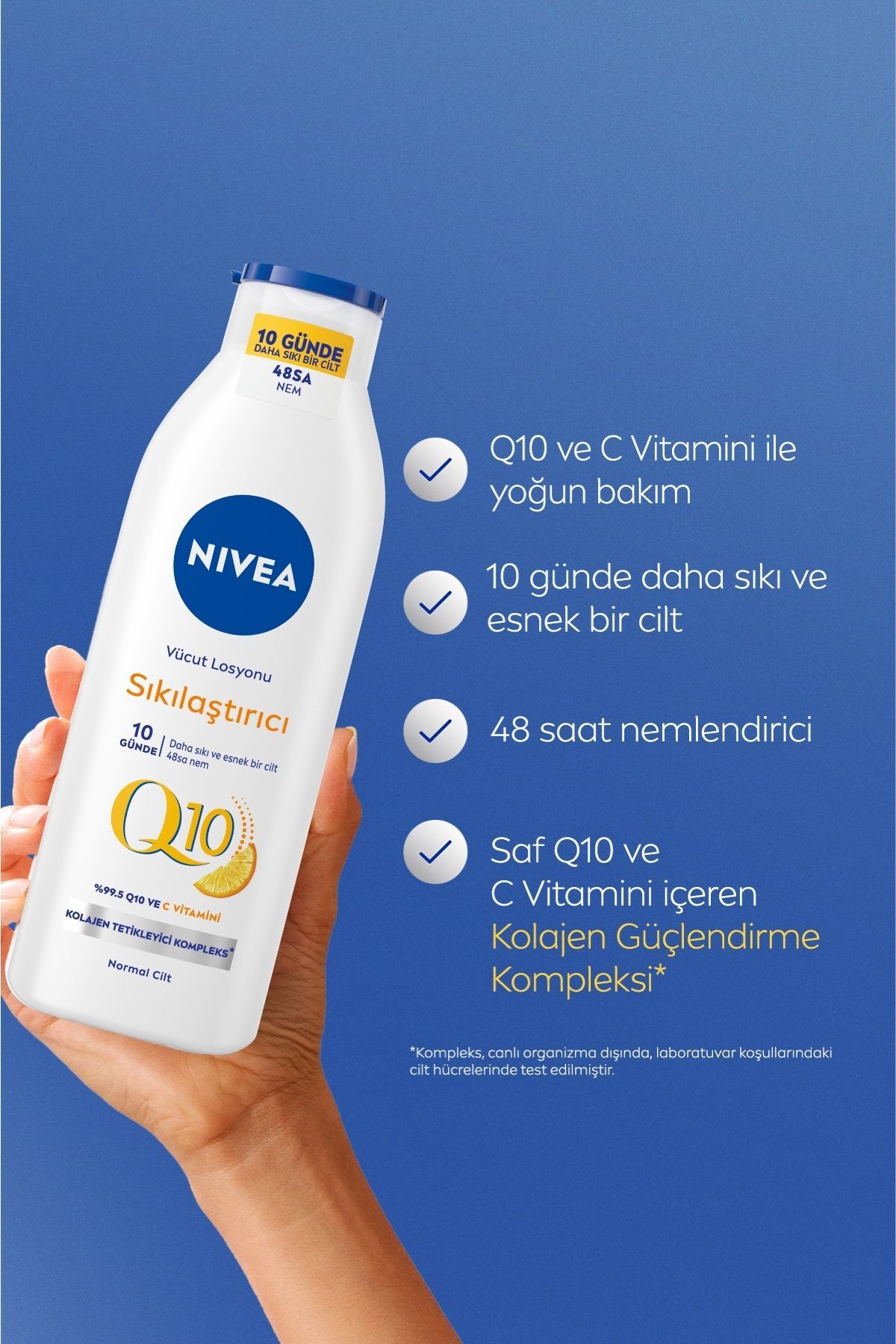 Q10 Sıkılaştırıcı C Vitamini Vücut Losyonu 250ml ve Nemlendirici Böğürtlen Dudak Bakım Kremi — SET.NVE.1301 — تصویر 7 از 7