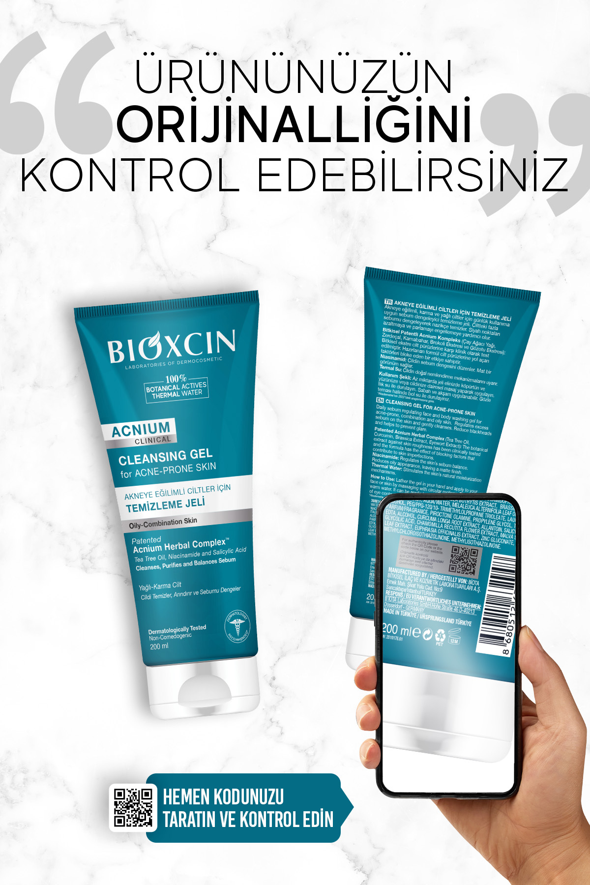 Acnium Sebum Dengeleyici Yüz Yıkama Jeli 200 ml  Salisilik Asit Çay Ağacı Niasinamid — B10240 — تصویر 7 از 7