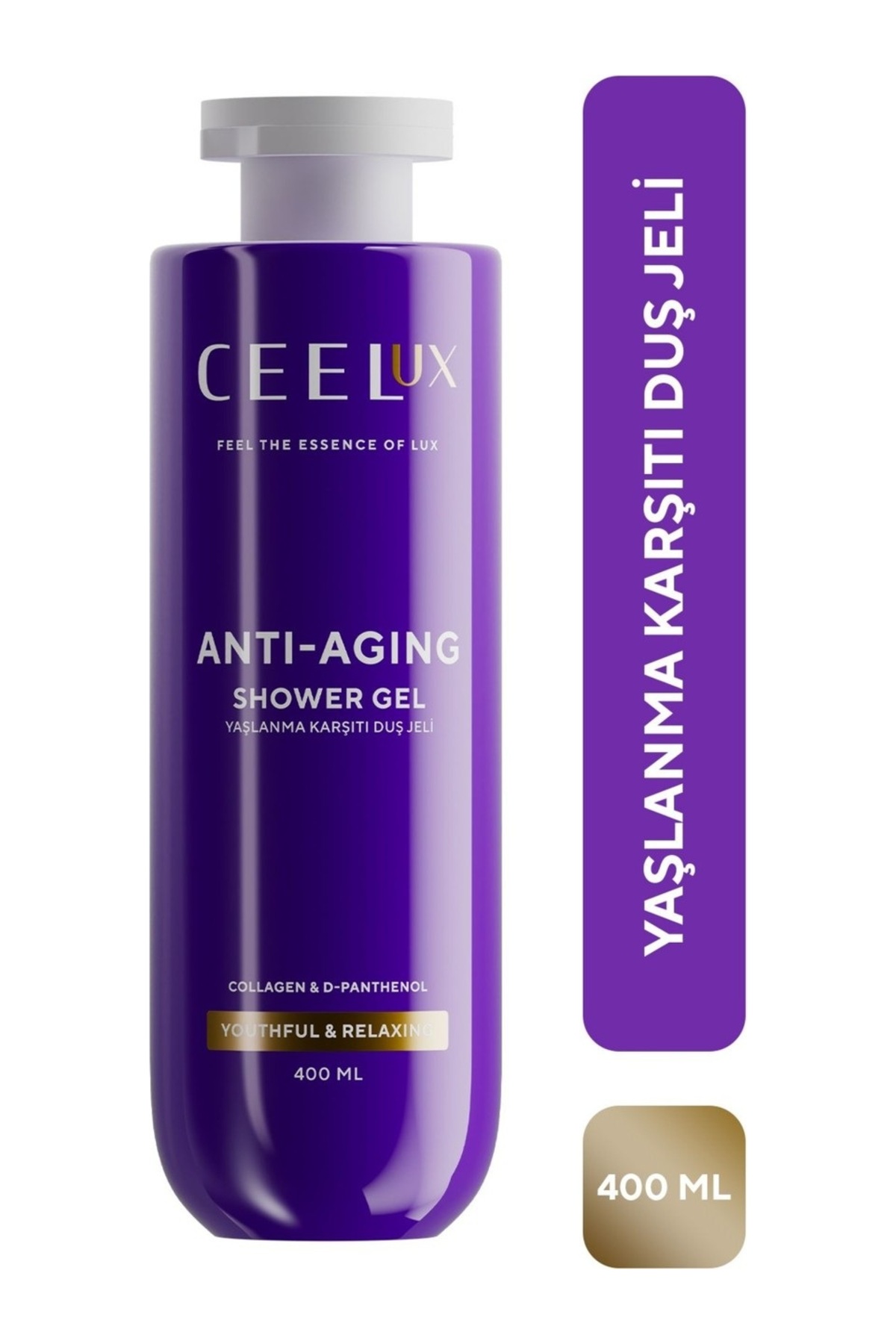 Ceelux Yaşlanma Karşıtı Duş Bakım Jeli Kolajen ve D-Panthenol Özlü 400 ML