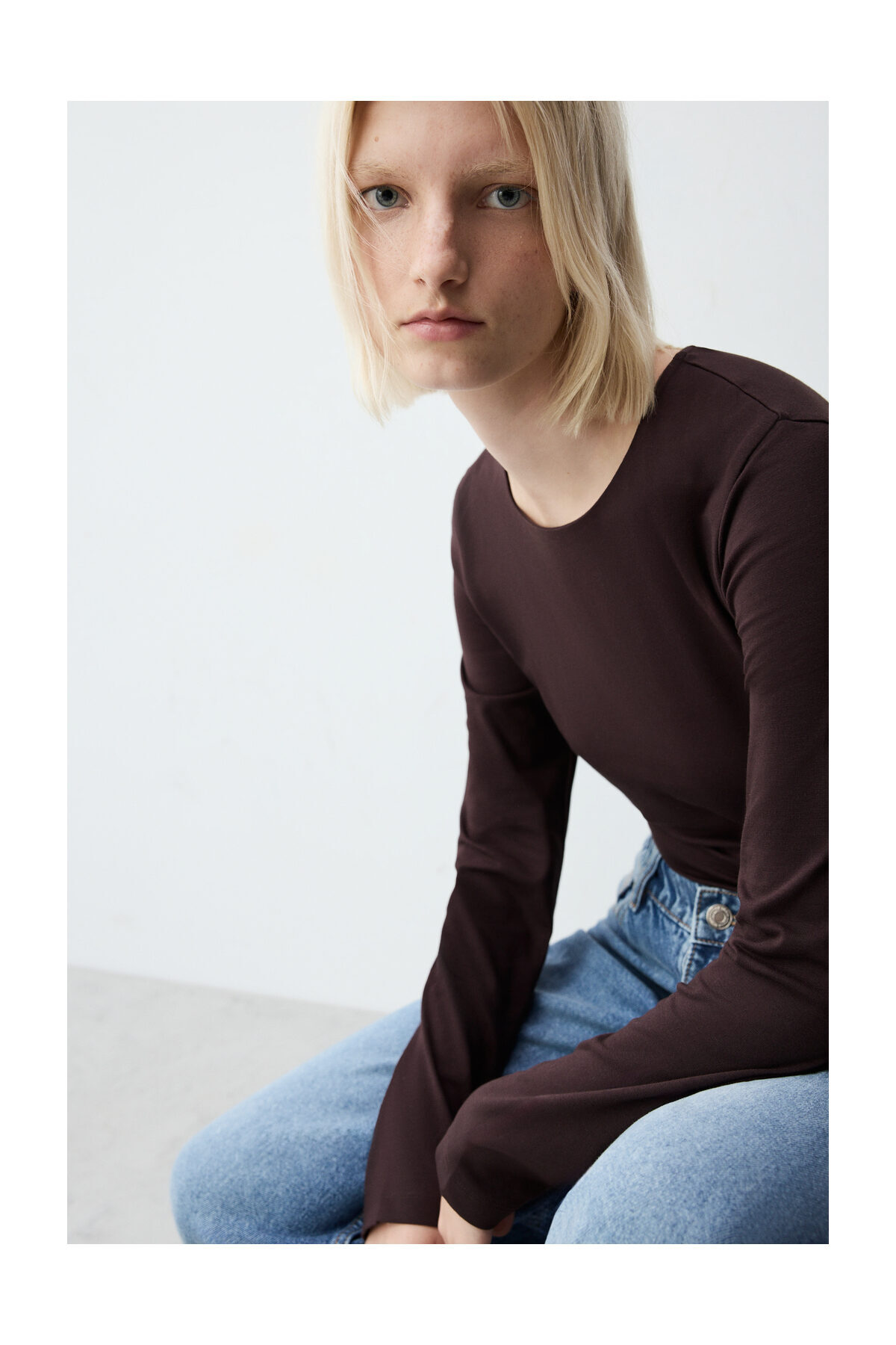 LEFTIES Koszulka damska z długim rękawem i okrągłym dekoltem