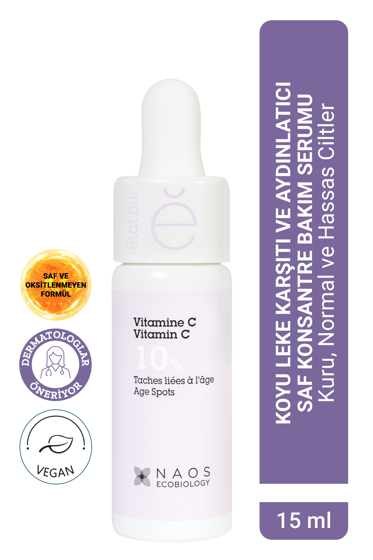Etat Pur Pure Active Saf Vitamin C %10 Koyu Leke Aydınlatıcı Yaşlanma Karşıtı Konsantre Bakım Serumu 15 mL