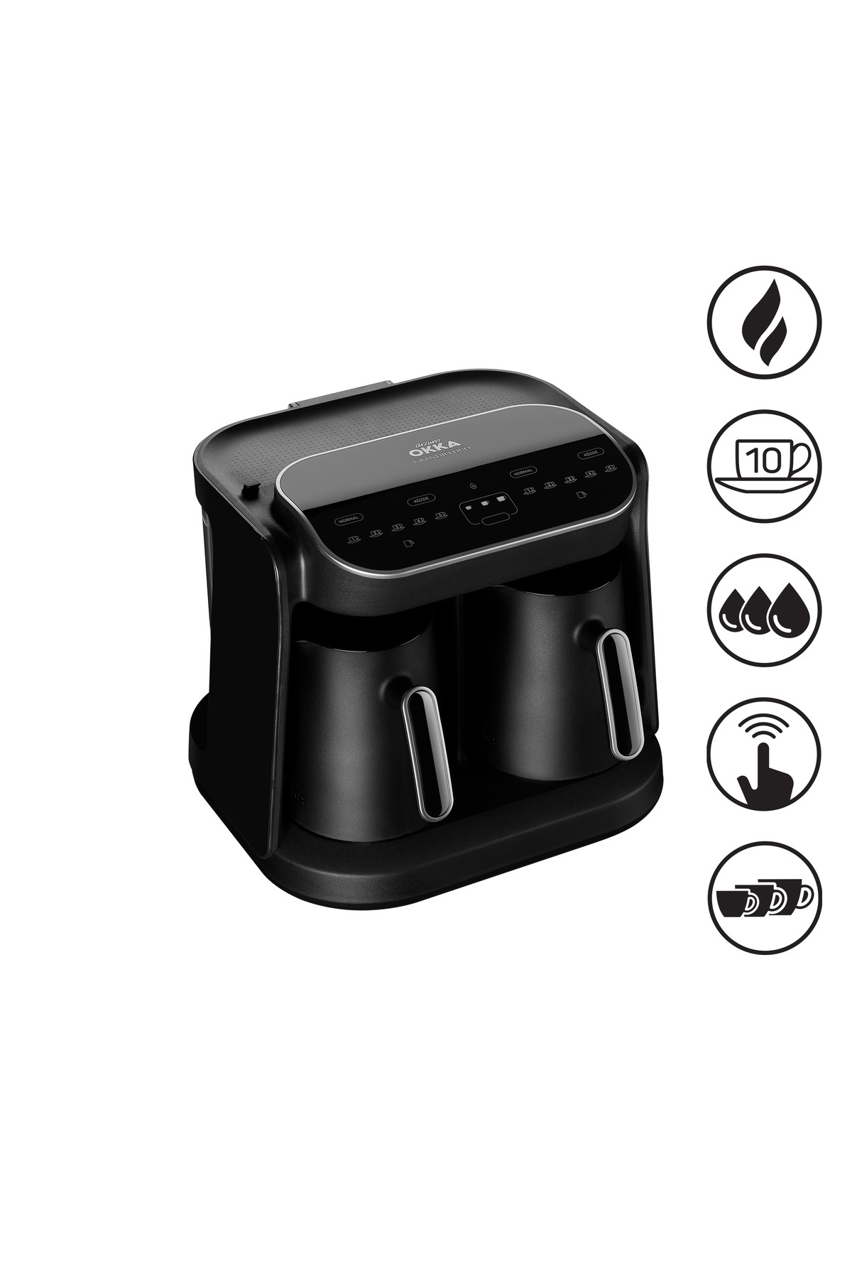 Arzum Okka Grandio Duo Közde Türk Kahvesi Makinesi 10 Fincan Kapasiteli Krom - OK007-K