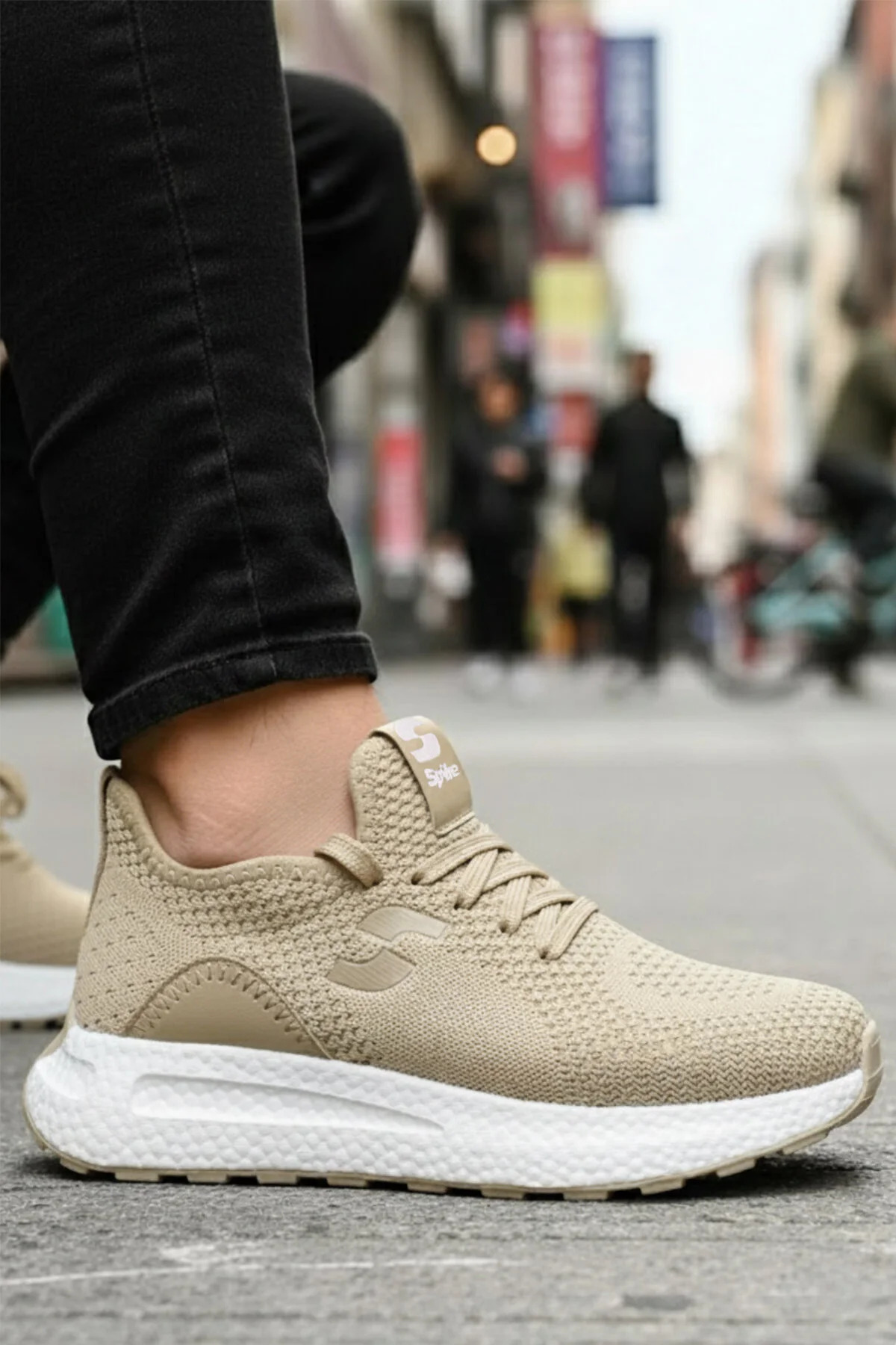  کفش ورزشی بژ، کفش کتانی، کفش دویدن غیررسمی، کفش راحت، مردانه، زنانه، یونی‌سکس