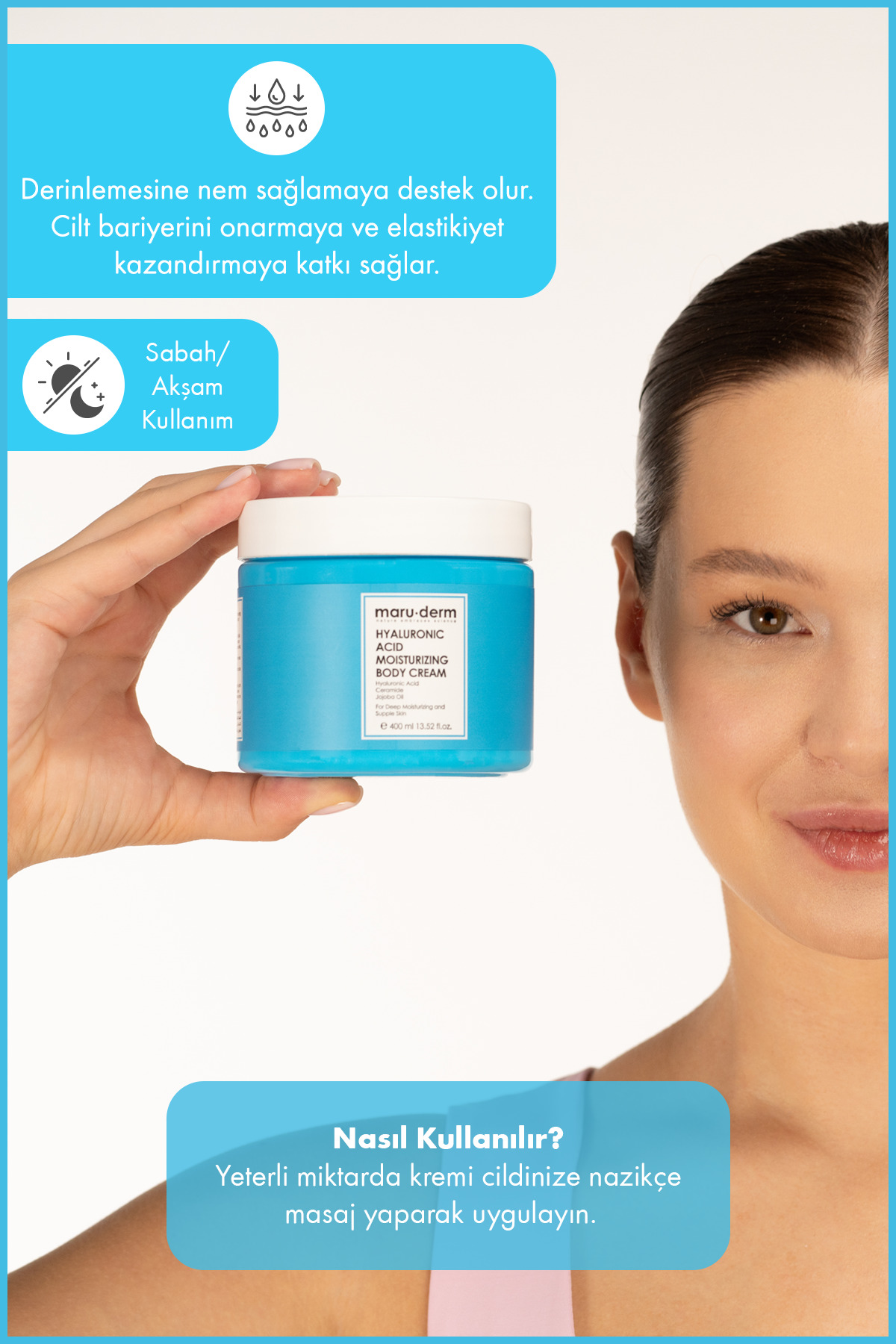 Vücut Kremi | Hyalüronik Asit Nemlendirici Vücut Kremi 400 ml — 8682397031373 — تصویر 4 از 5