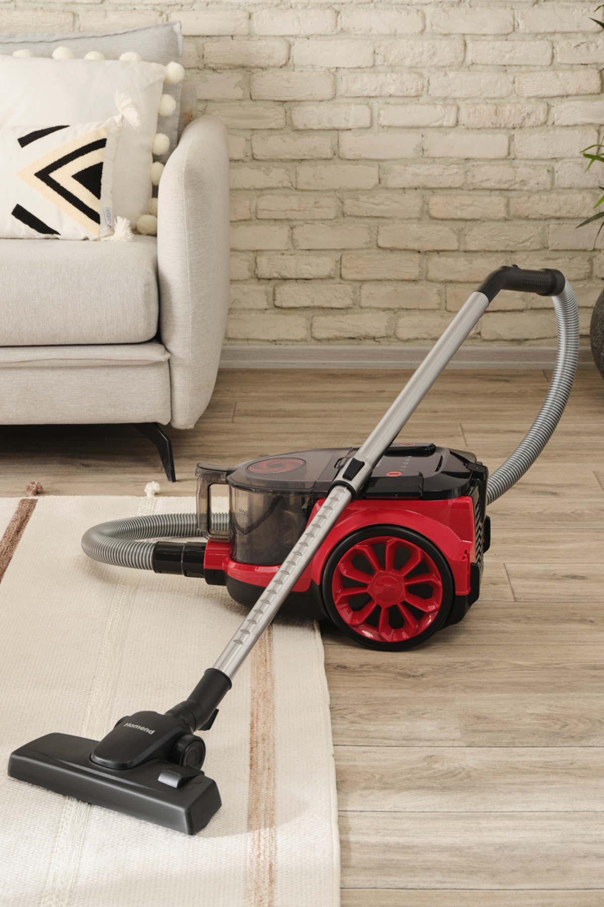 Homend Dustider 1255H Yatay Süpürge Kırmızı Siyah