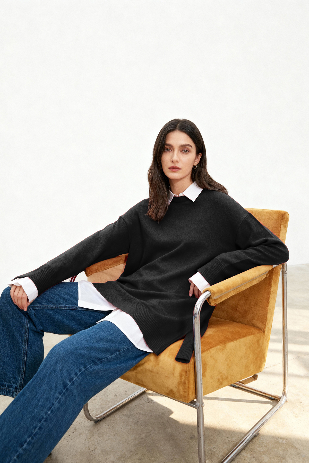 Trendyol Modest Czarny sweter z dzianiny TCTAW22AK0010