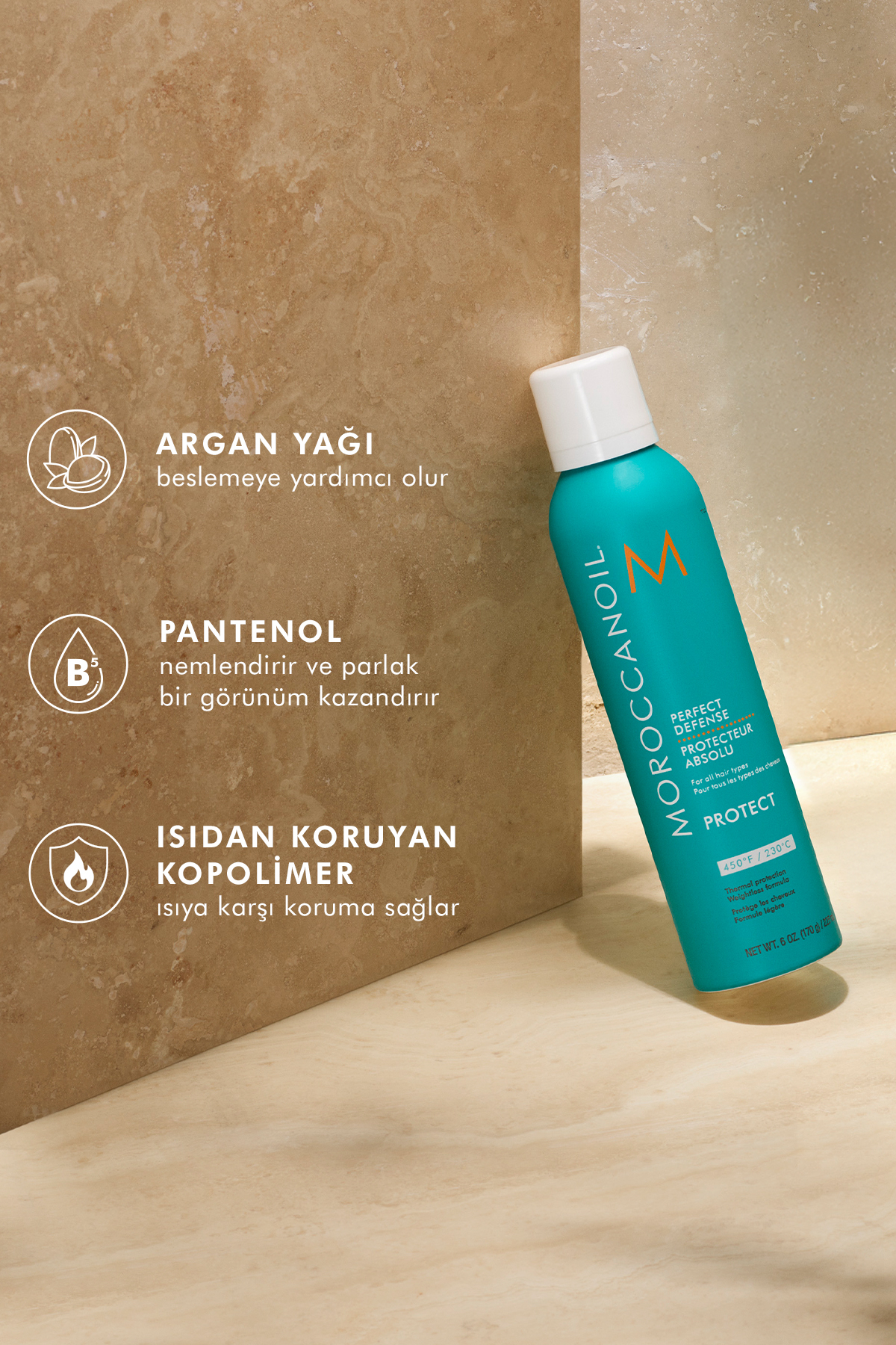 Perfect Defense Termal Hasara Karşı Koruyucu Sprey 225ml- Moroccan Miracle — 7290016664546 — تصویر 3 از 8