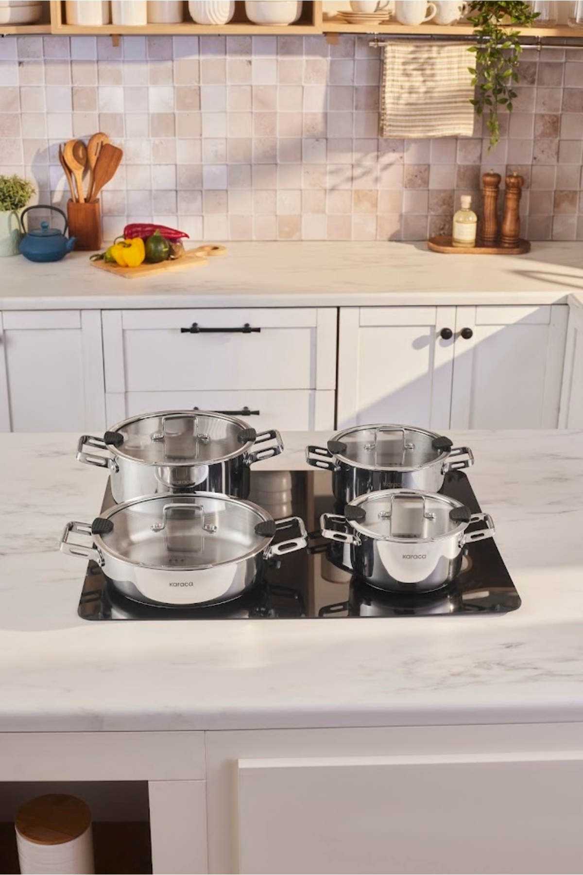 Karaca Montreal İndüksiyon Tabanlı 8 Parça Çelik Tencere Seti