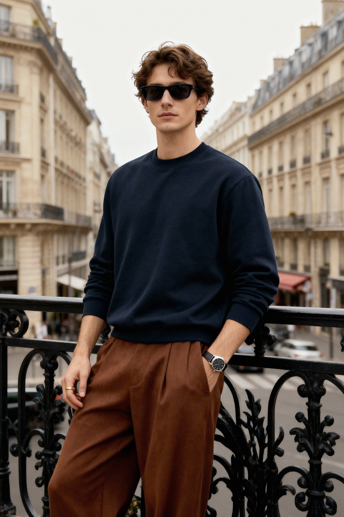 Trendyolmilla  Lacivert Regular/Normal Kesim İçi Polar/Sıcak Tutan Sweatshirt TMNAW21SW1208 - Görsel 2