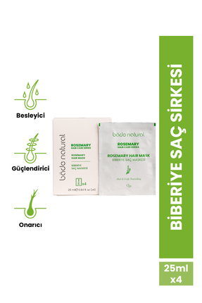 Bade Natural Biberiye Saç Maskesi Besleyici ve Güçlendirici 4x25ml