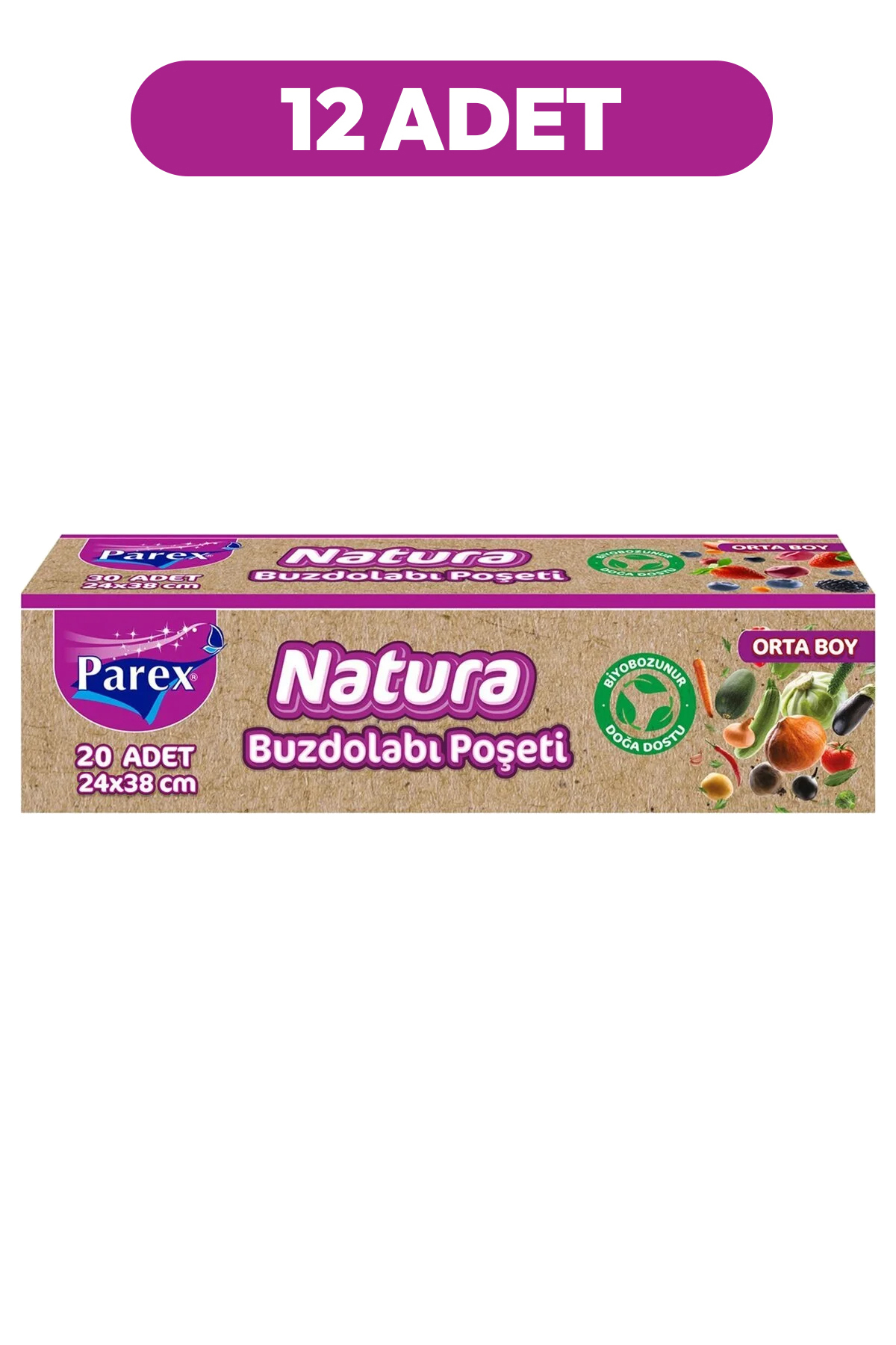 Parex Natura Buzdolabı Poşeti Orta Boy 20’li 12 Paket