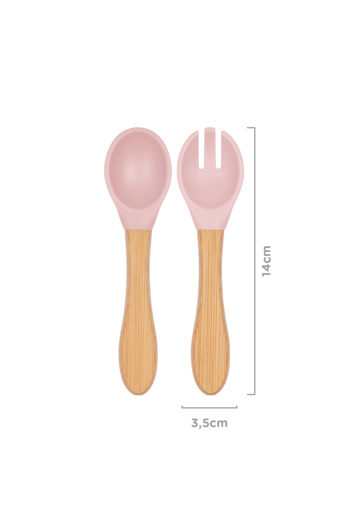 OiOi Mama Kaşığı + Çatal - Pinky Pink fotoğrafı 2 (önizleme)