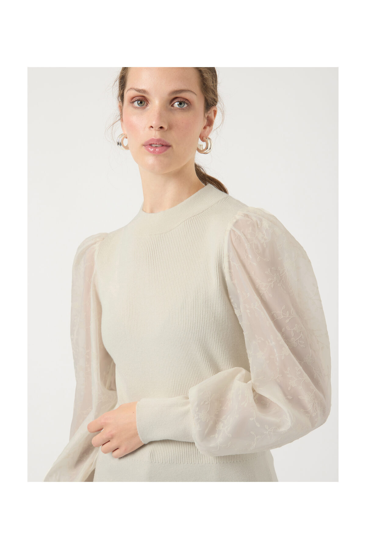 YAS. PULLOVER TRICOTAT YASDOTME LS S. NOOS- Trendyol
