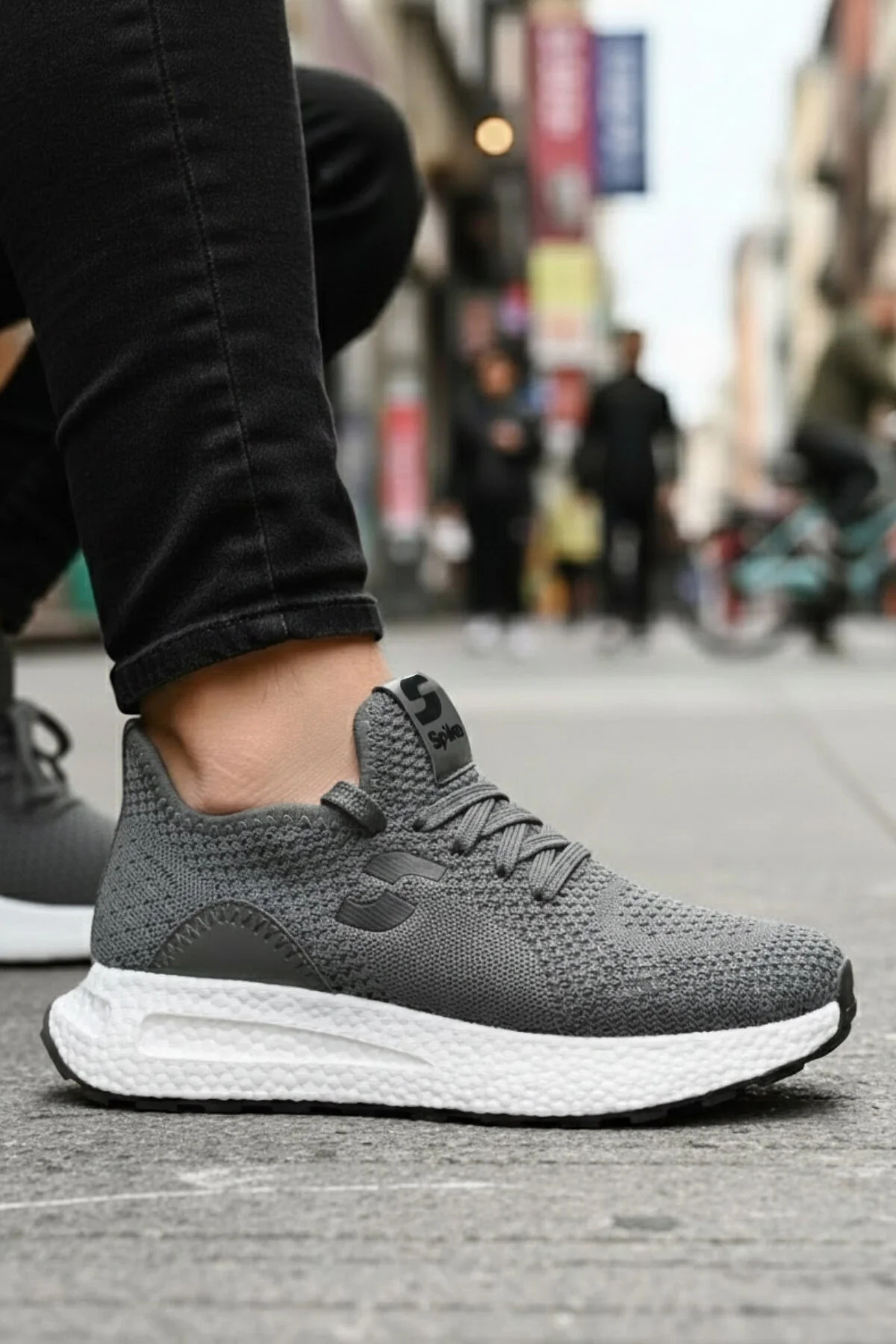  کفش ورزشی خاکستری، کفش کتانی، کفش دویدن غیررسمی، کفش راحت، مردانه، زنانه، یونی‌سکس