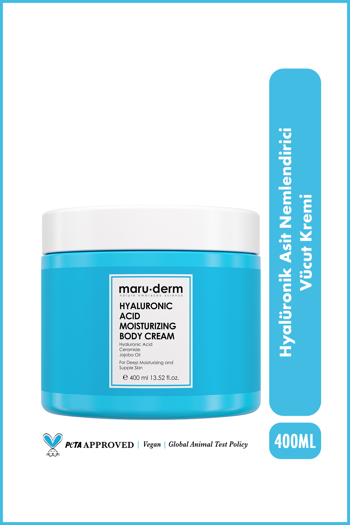 Maru.Derm Vücut Kremi | Hyalüronik Asit Nemlendirici Vücut Kremi 400 ml
