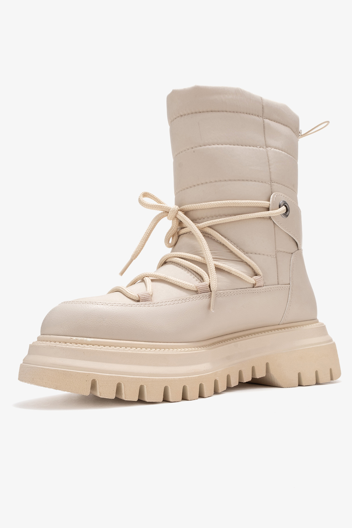 LuviShoes Weld Bej Cilt Kadın Kar Botu görsel 4