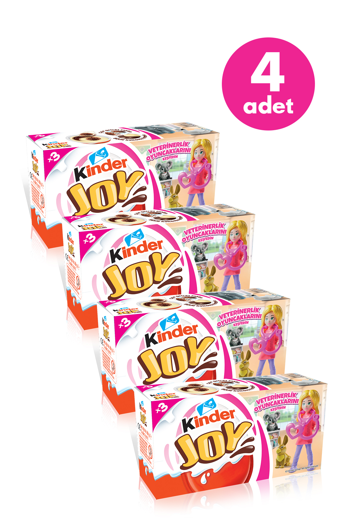 Ferrero Rocher Kinder Joy Yumurta Çikolata Kızlar 20 Gr 3'lü - 4 Adet