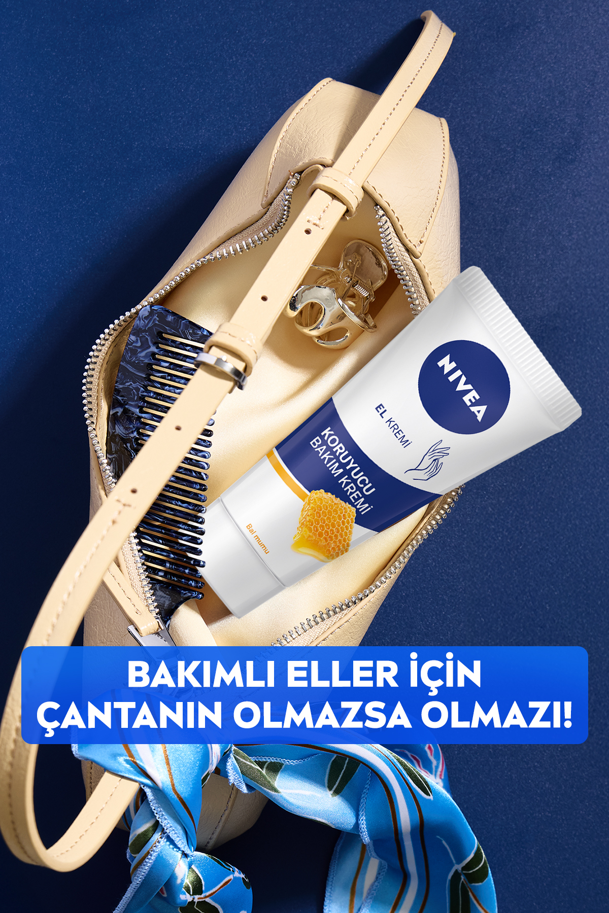 El Bakım Kremi Seti, Koruyucu Bal Mumu, Nemlendirici Zeytinyağı ve Yatıştırıcı Aloe Vera,75 ml — SET.NVE.1313 — تصویر 5 از 7