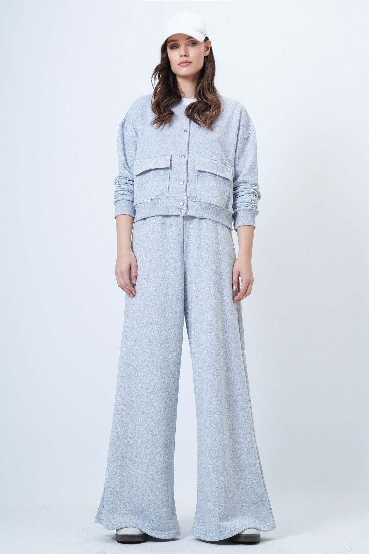 Women's Grimelang Double Pocket Crop Jacket and Wide Leg Pants Set ALC-X14695