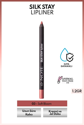 Note Cosmetics Silk Stay Lipliner Suya Dayanıklı İpeksi Dudak Kalemi - 03 Sof...