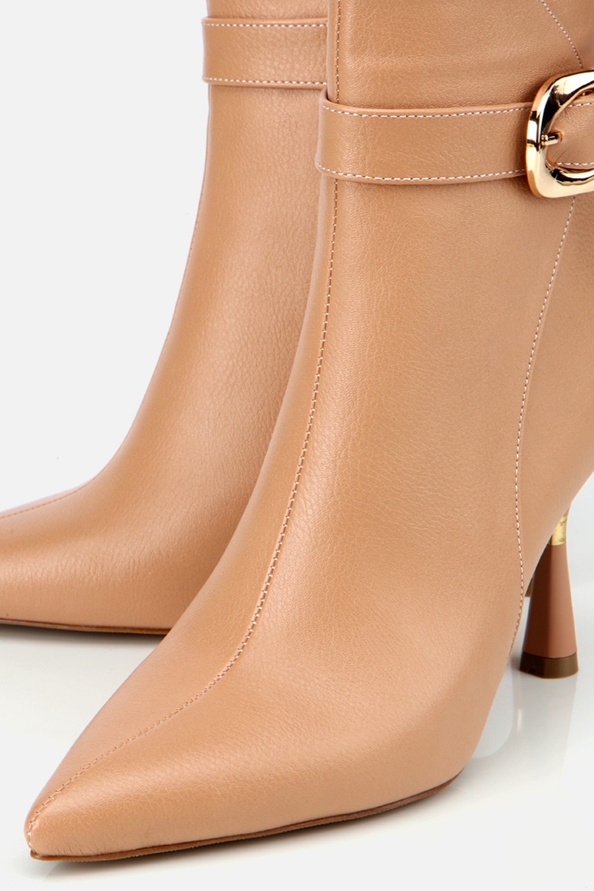 بوت Yaya by Hotiç بلند کفش پاشنه اسلیم فیت زیپ دار زنانه برهنه اورجینال - تصویر 5