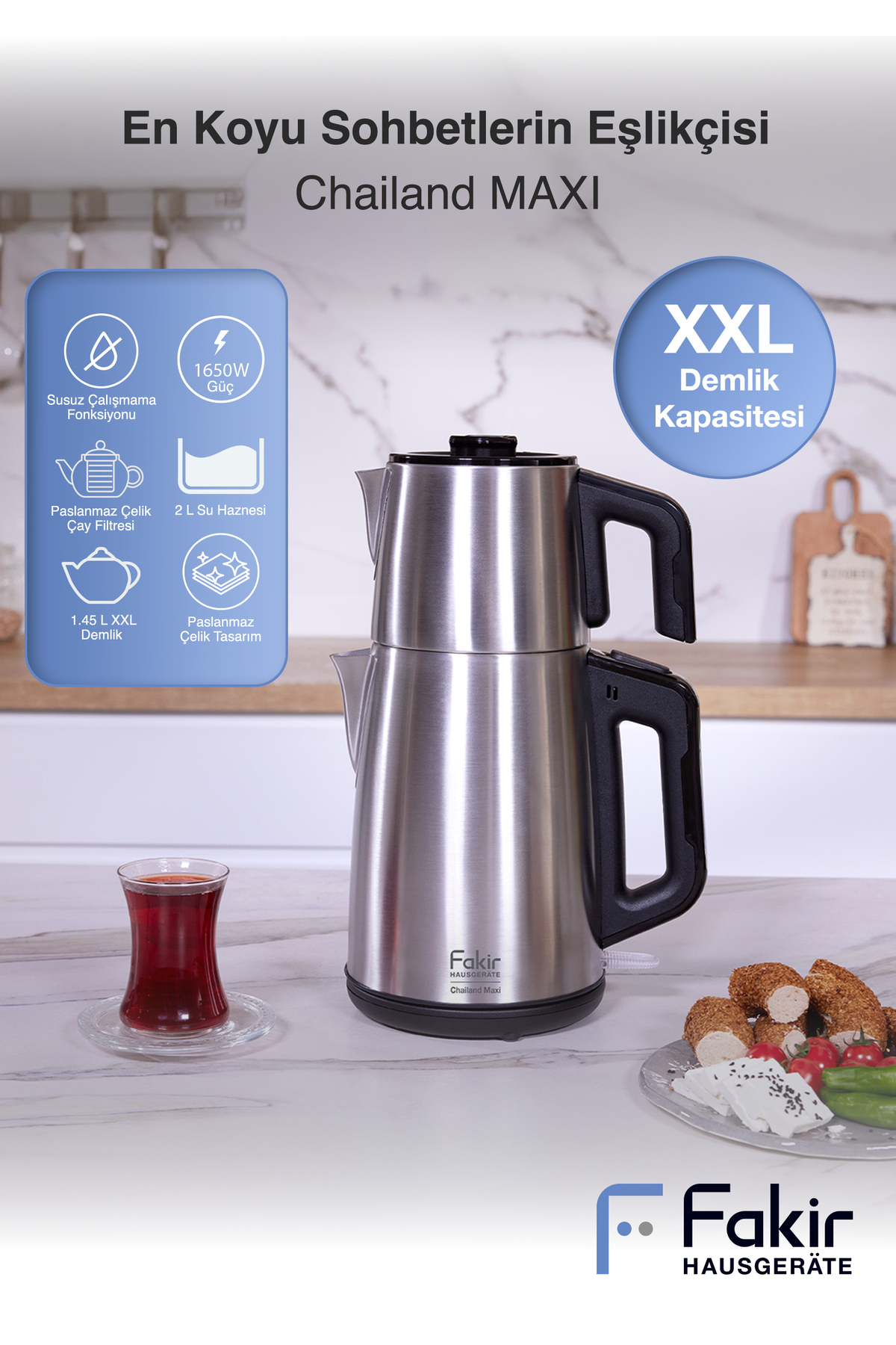Fakir Chailand Maxi XXL Çelik Çay Makinesi