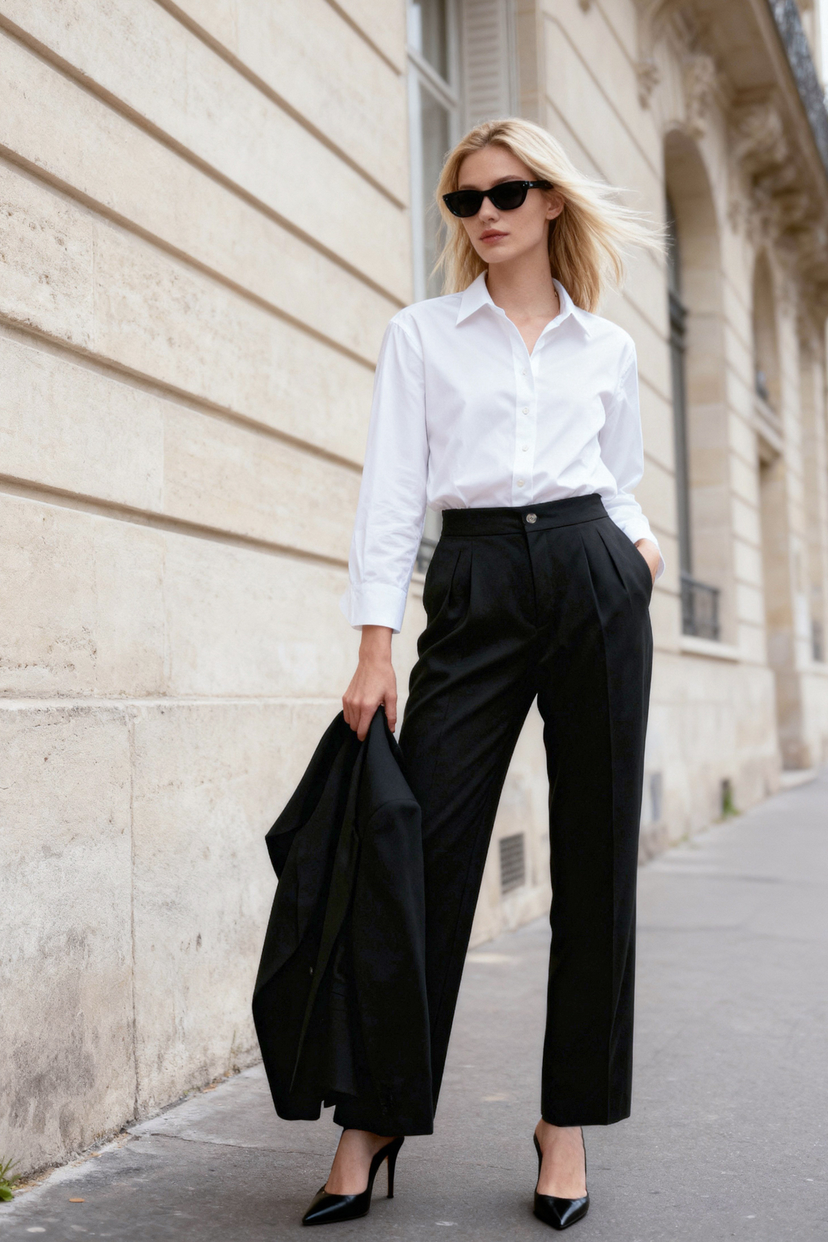 Trendyolmilla  Siyah Straight/Düz Kesim Dokuma Kumaş Pantolon TWOAW22PL0321