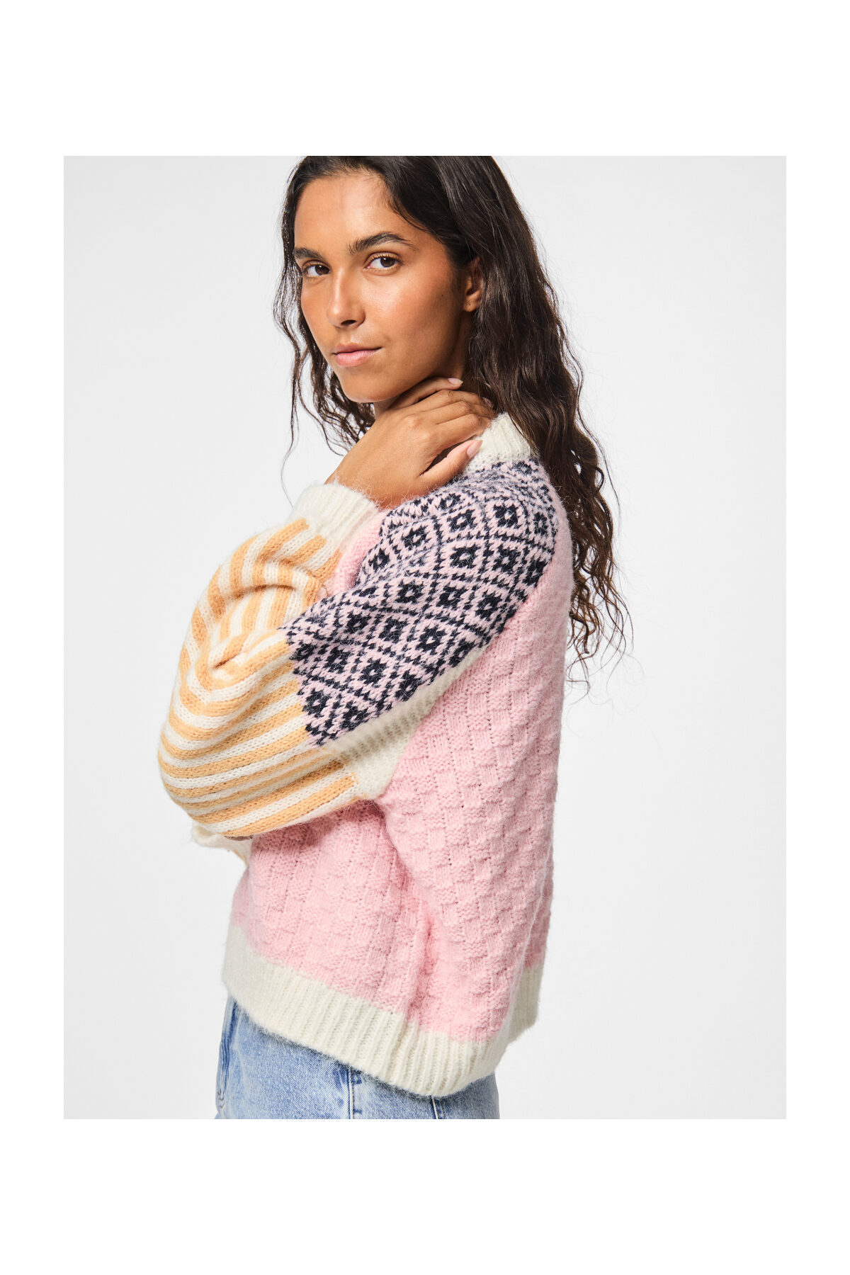 PIECES PCREMIX LS SWETER Z WYSOKIM KOŁNIERZEM BC