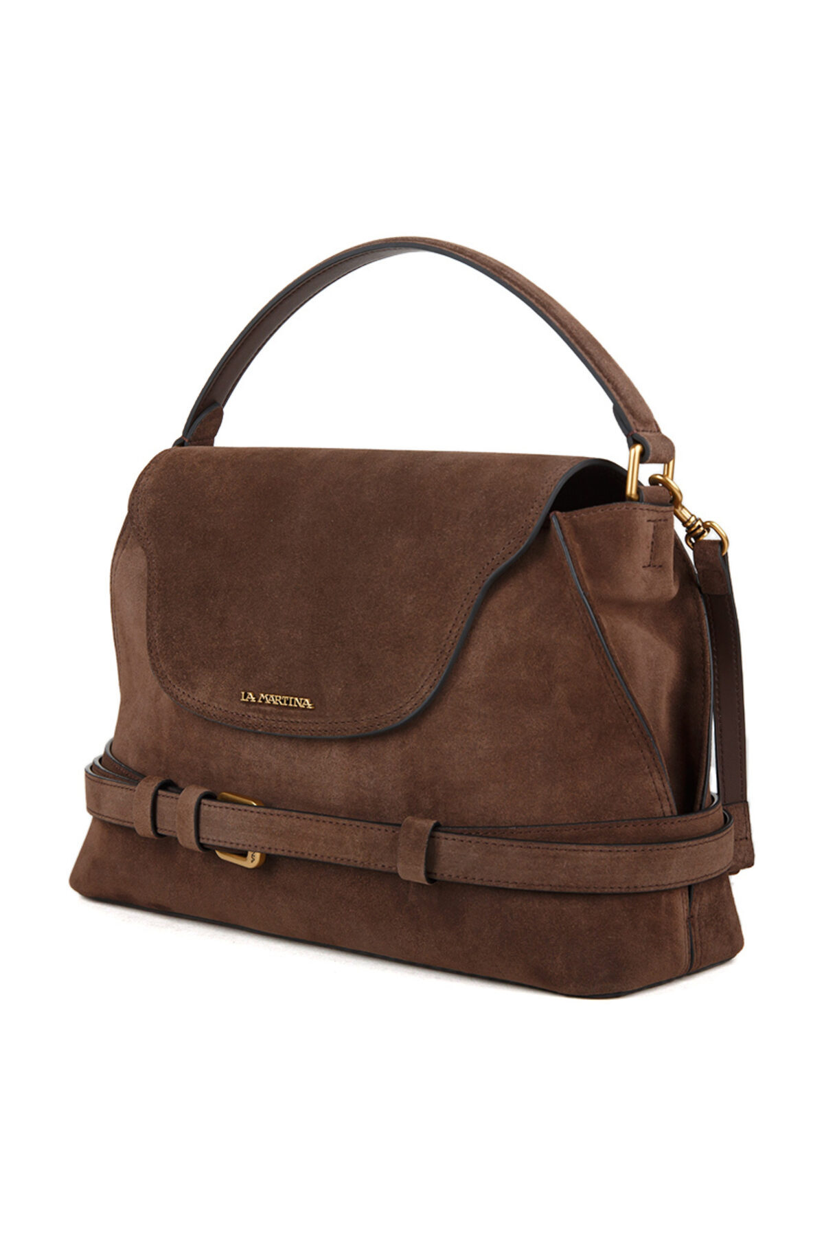 Bolso Bandolera La Martina Hela - Color Beige, 28x21x8 Cm, Poliuretano Y Piel, Correa Ajustable