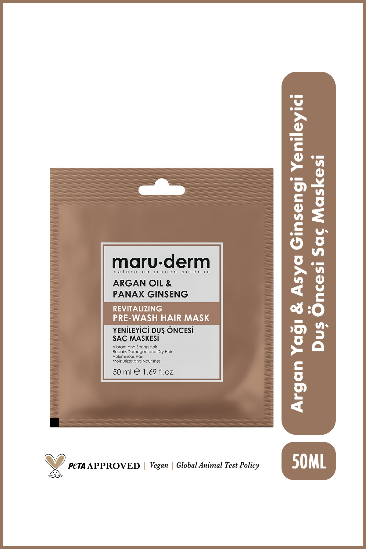 Maru.Derm Duş Öncesi Saç Maskesi - Argan Yağı & Asya Ginsengi Yenileyici Duş Öncesi Saç Maskesi 50 ml - Fiyatı, Yorumları
