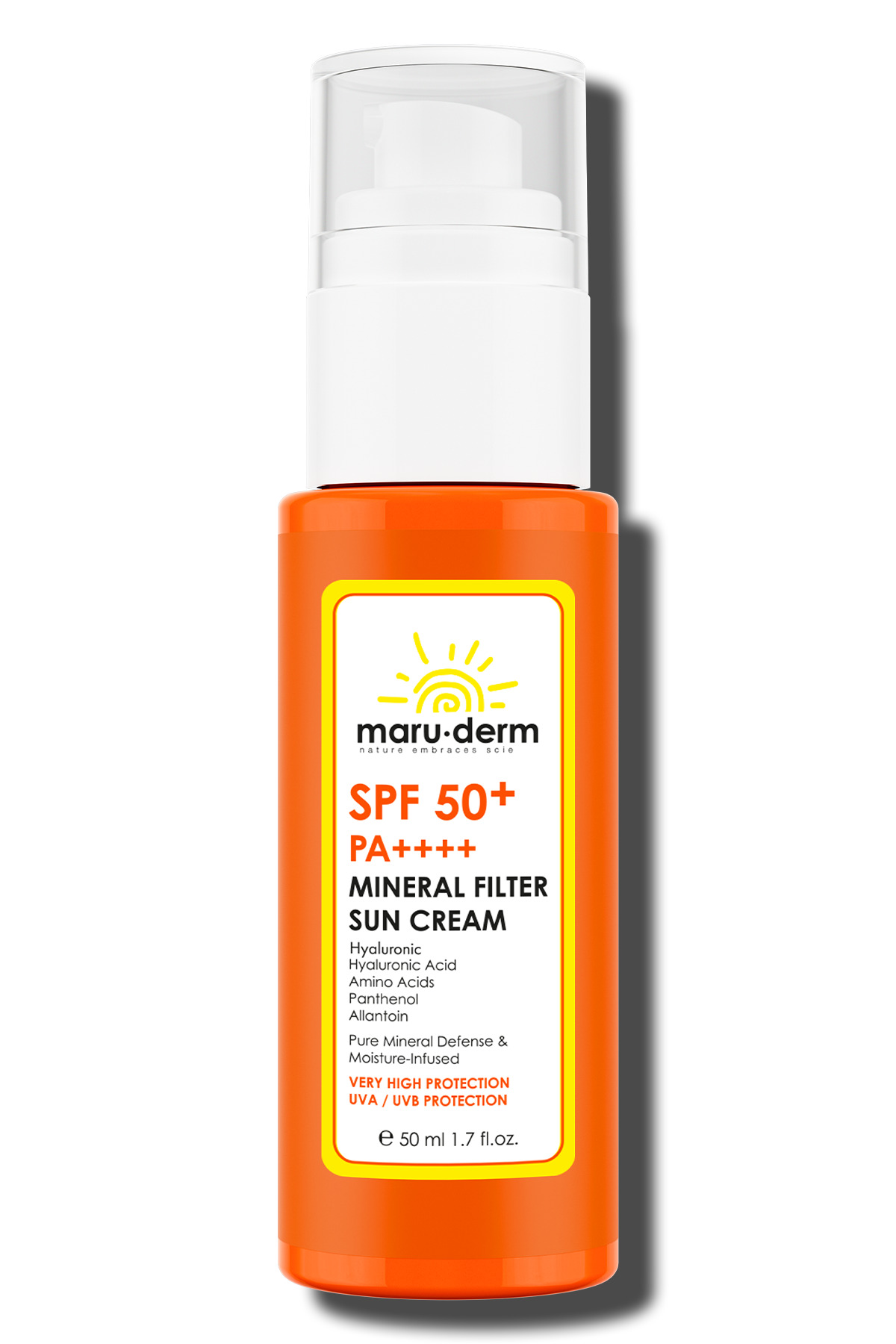Maru.Derm %100 Mineral Filtre Güneş Kremi SPF 50+ PA++++ 50 ML
