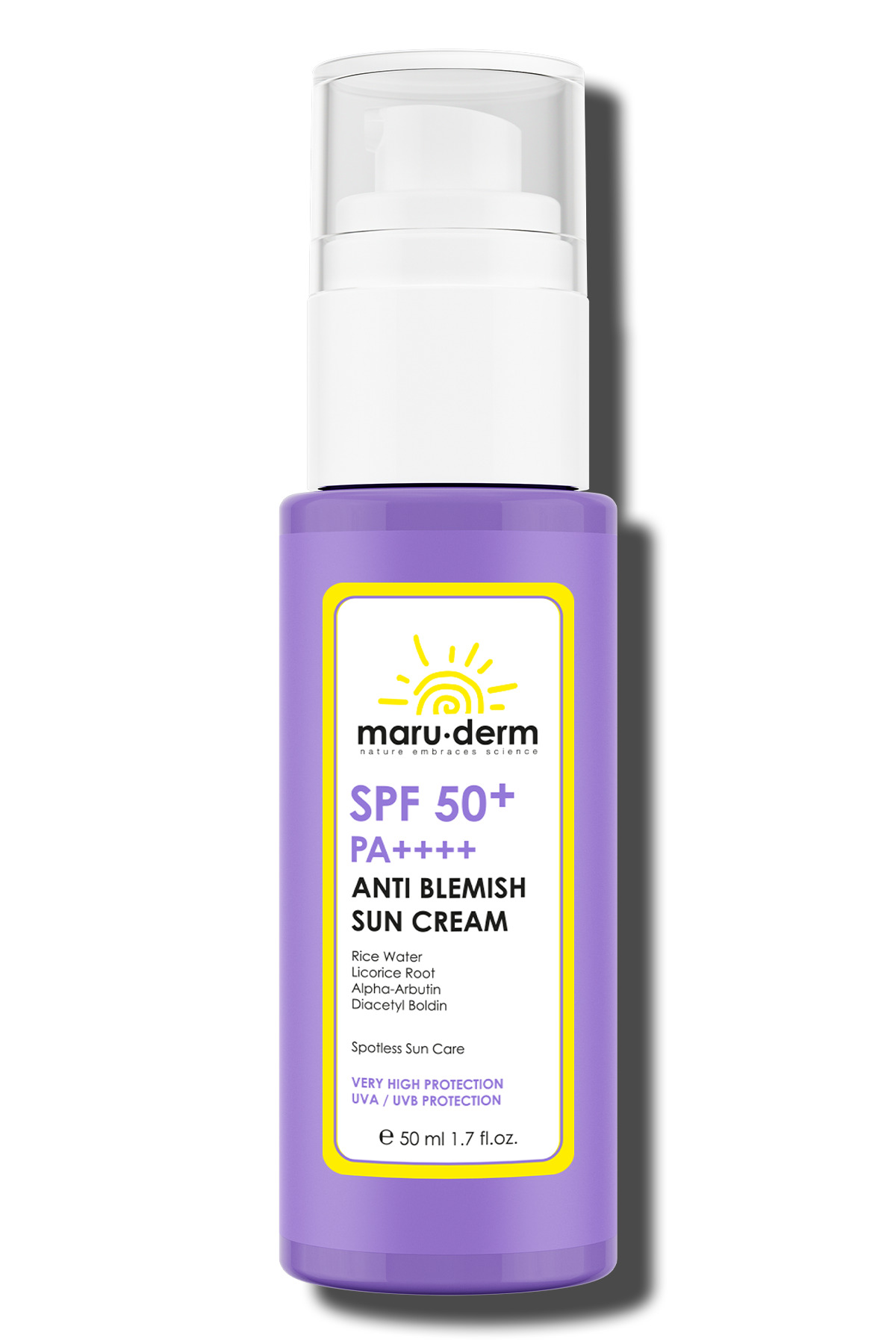 Maru.Derm Leke Karşıtı Güneş Kremi SPF 50+ PA++++ | Yeni Nesil Kore Filtreli 50 ML