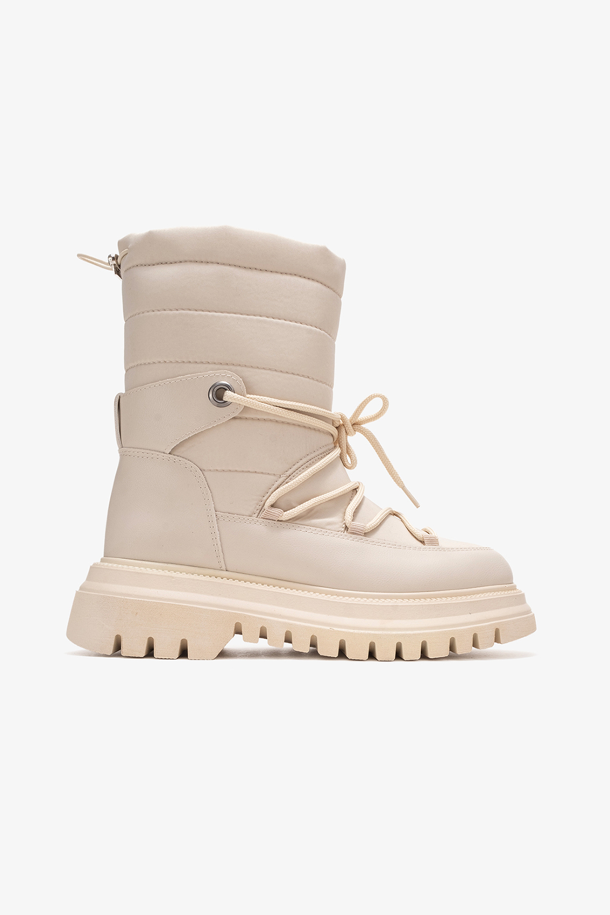 LuviShoes Weld Bej Cilt Kadın Kar Botu görsel 6