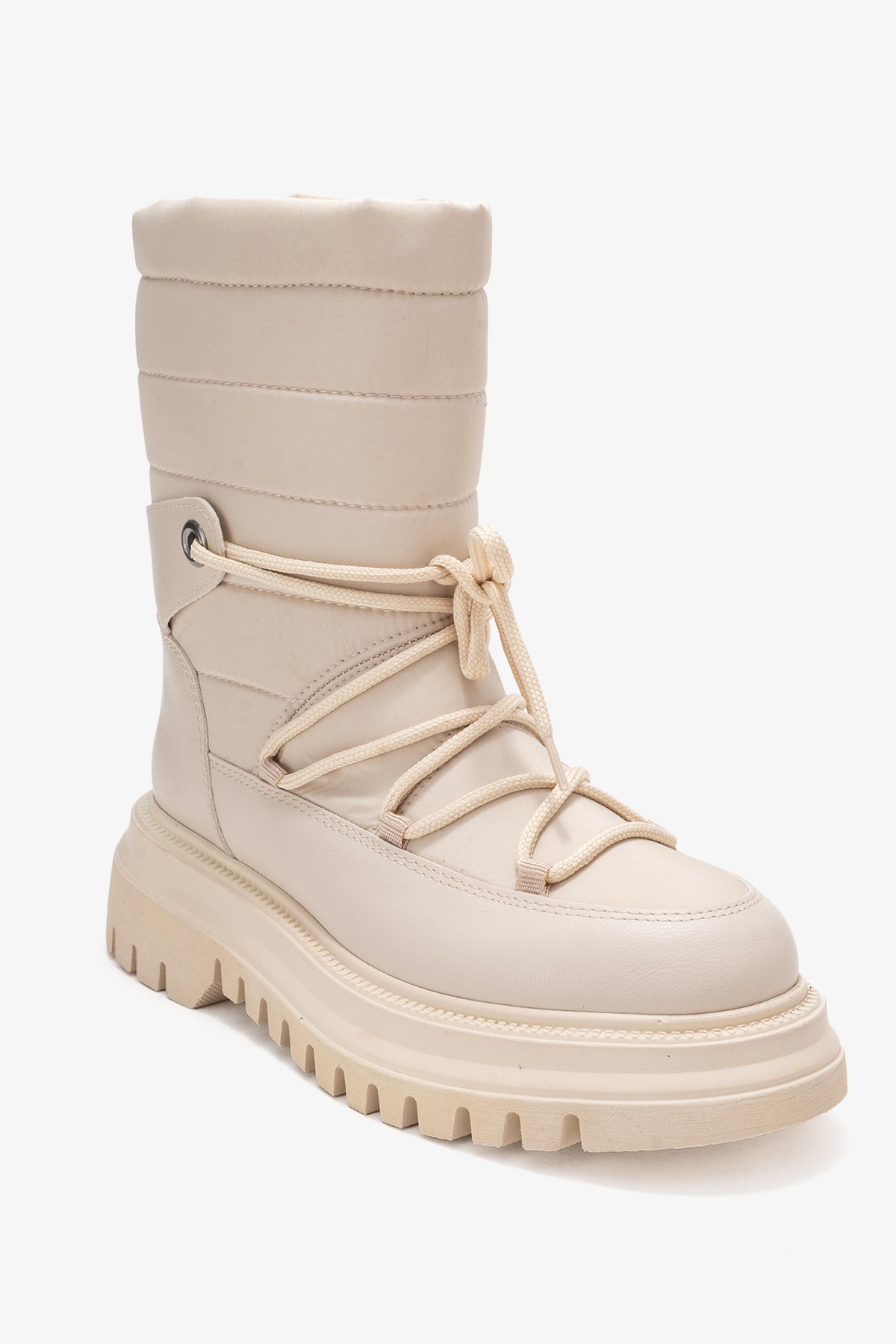 LuviShoes Weld Bej Cilt Kadın Kar Botu görsel 3