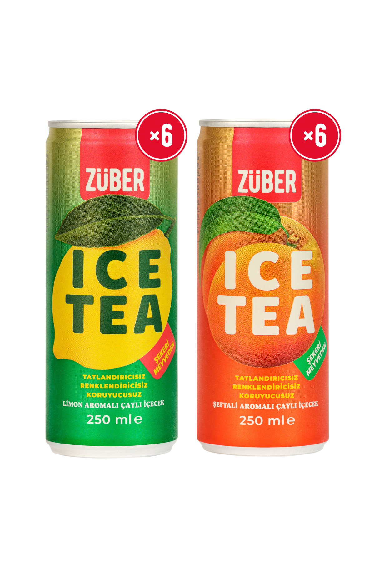Züber Ice Tea Limon & Şeftali Soğuk Çay 250ml x 12 Adet